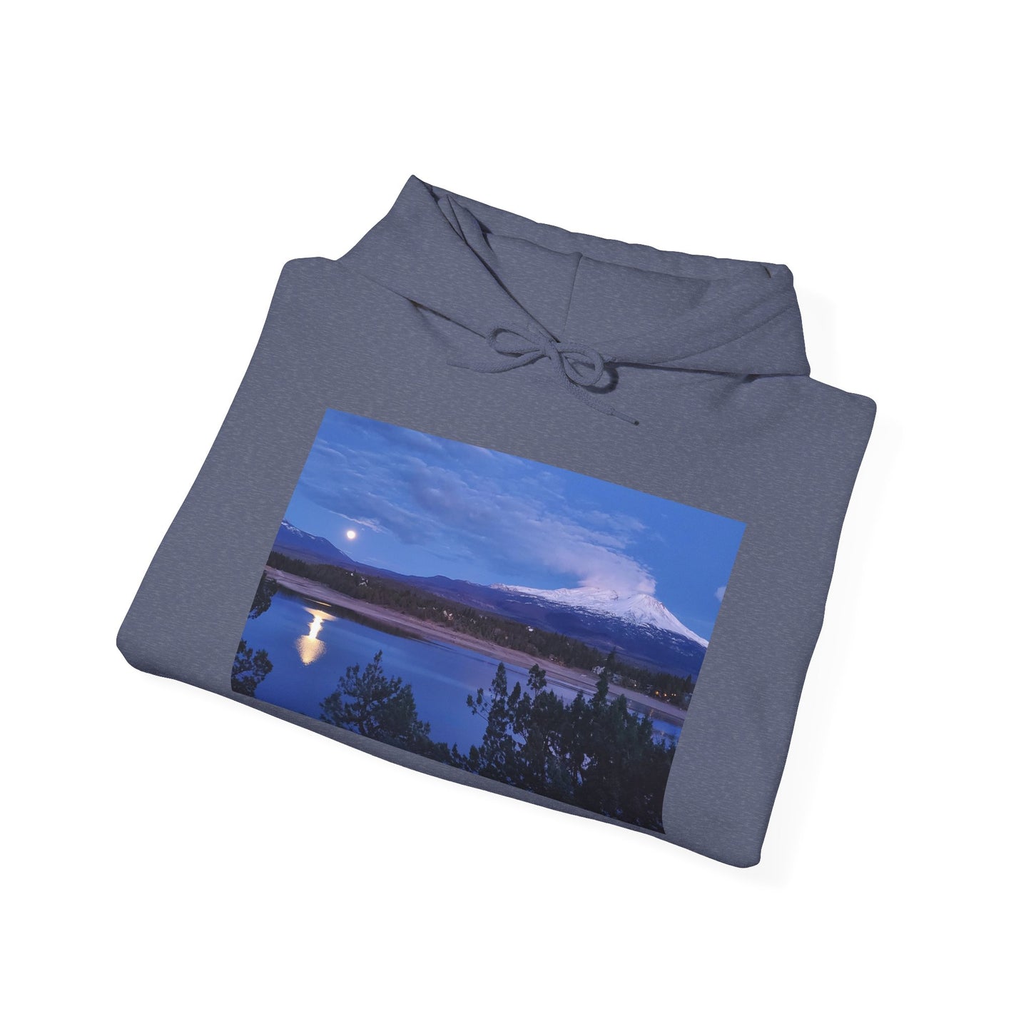 Mount Shasta Moonlight Reflections Unisex Heavy Blend™ Hooded Sweatshirt