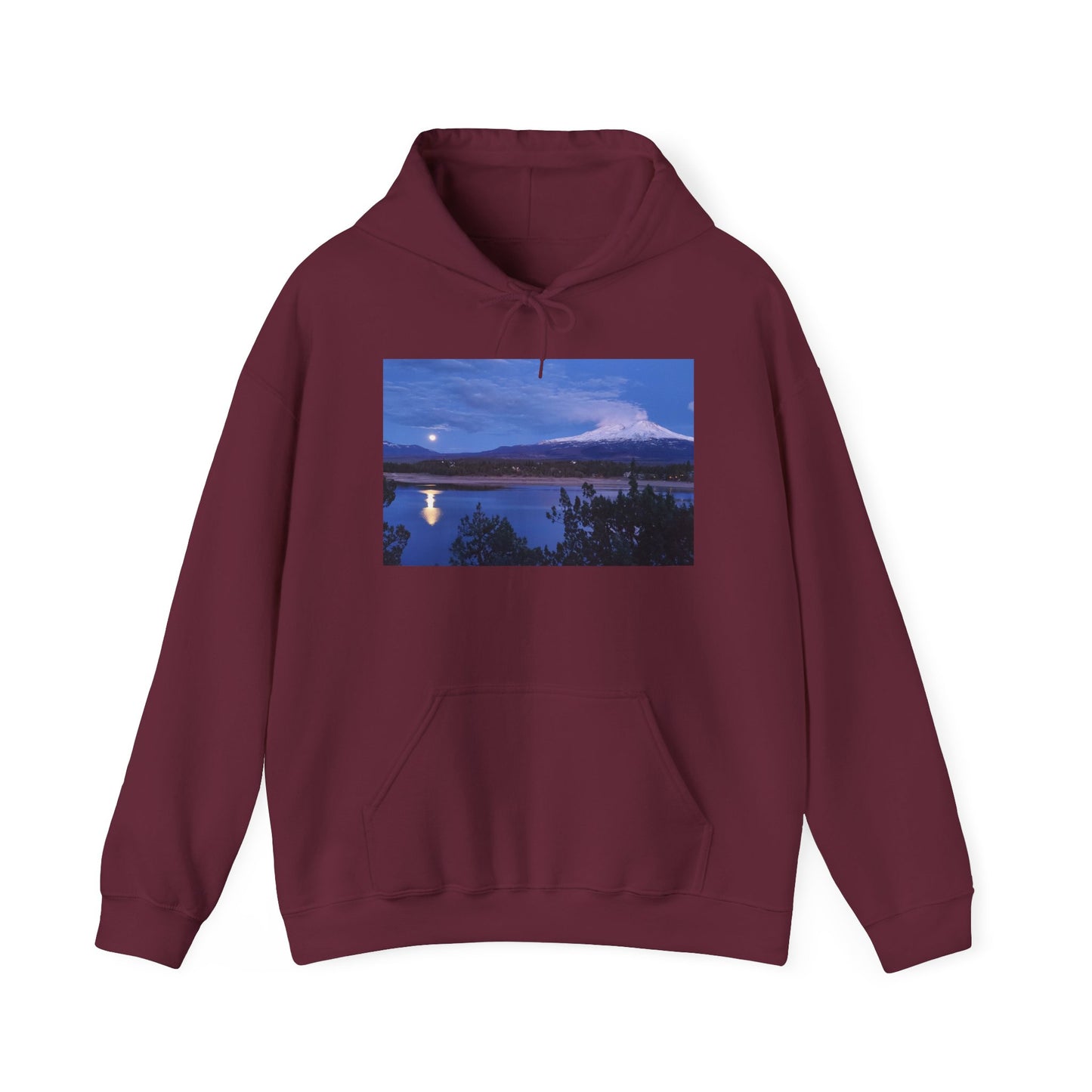 Mount Shasta Moonlight Reflections Unisex Heavy Blend™ Hooded Sweatshirt