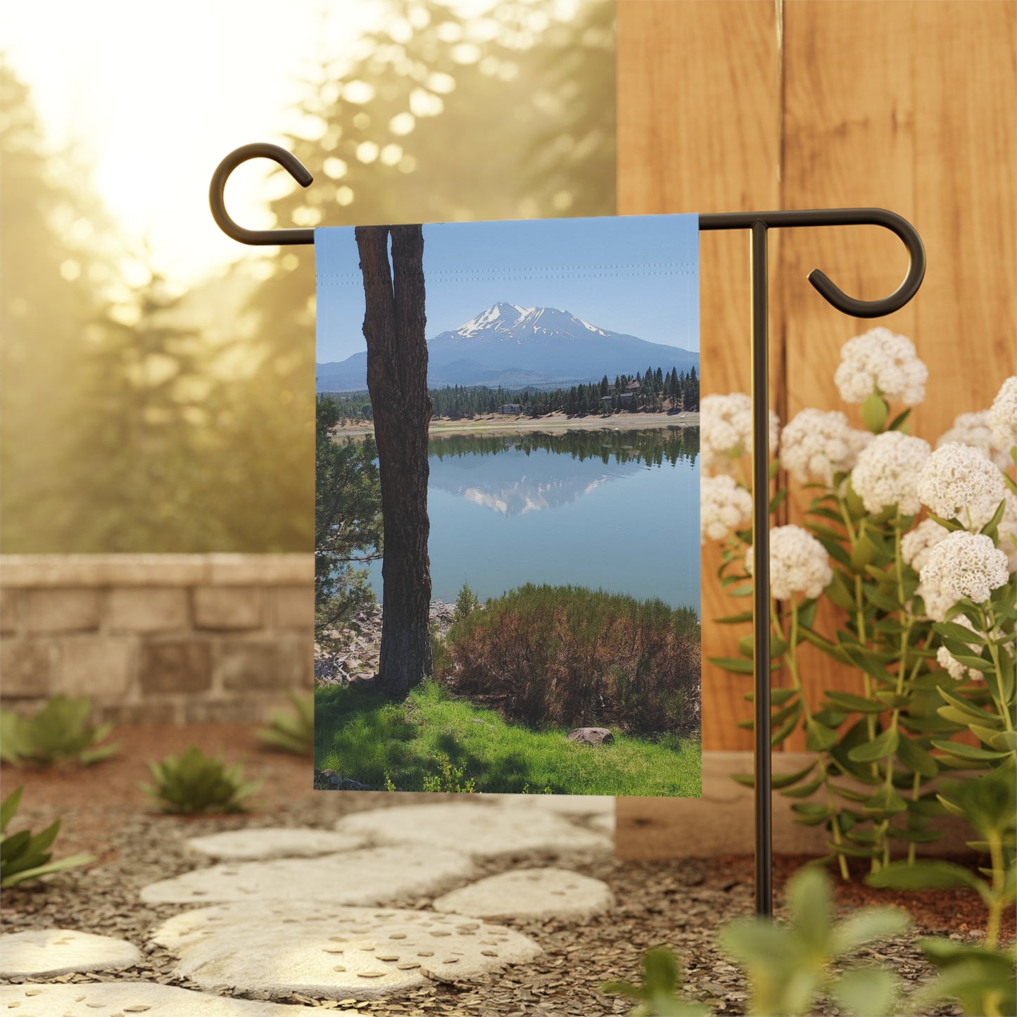 Mount Shasta in the Spring Garden & House Banner