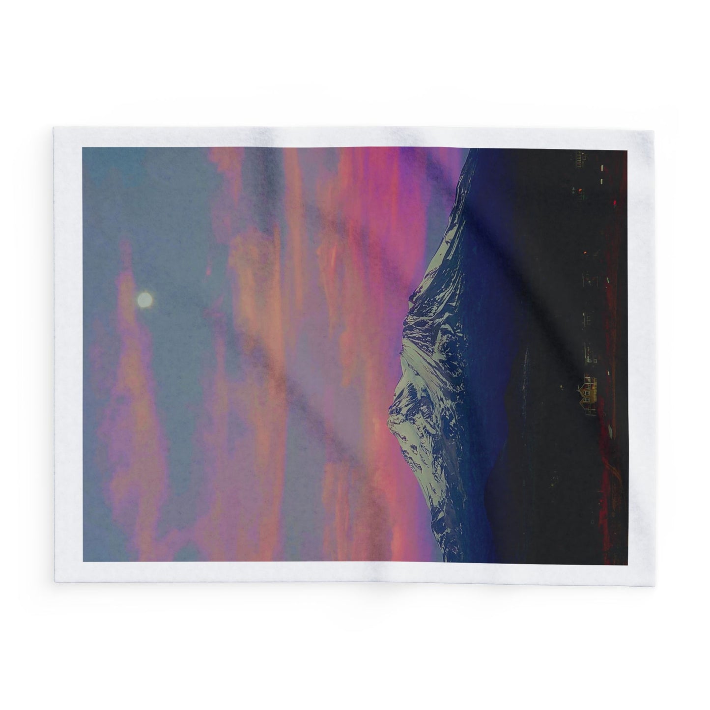 Blushing Mount Shasta Arctic Fleece Blanket