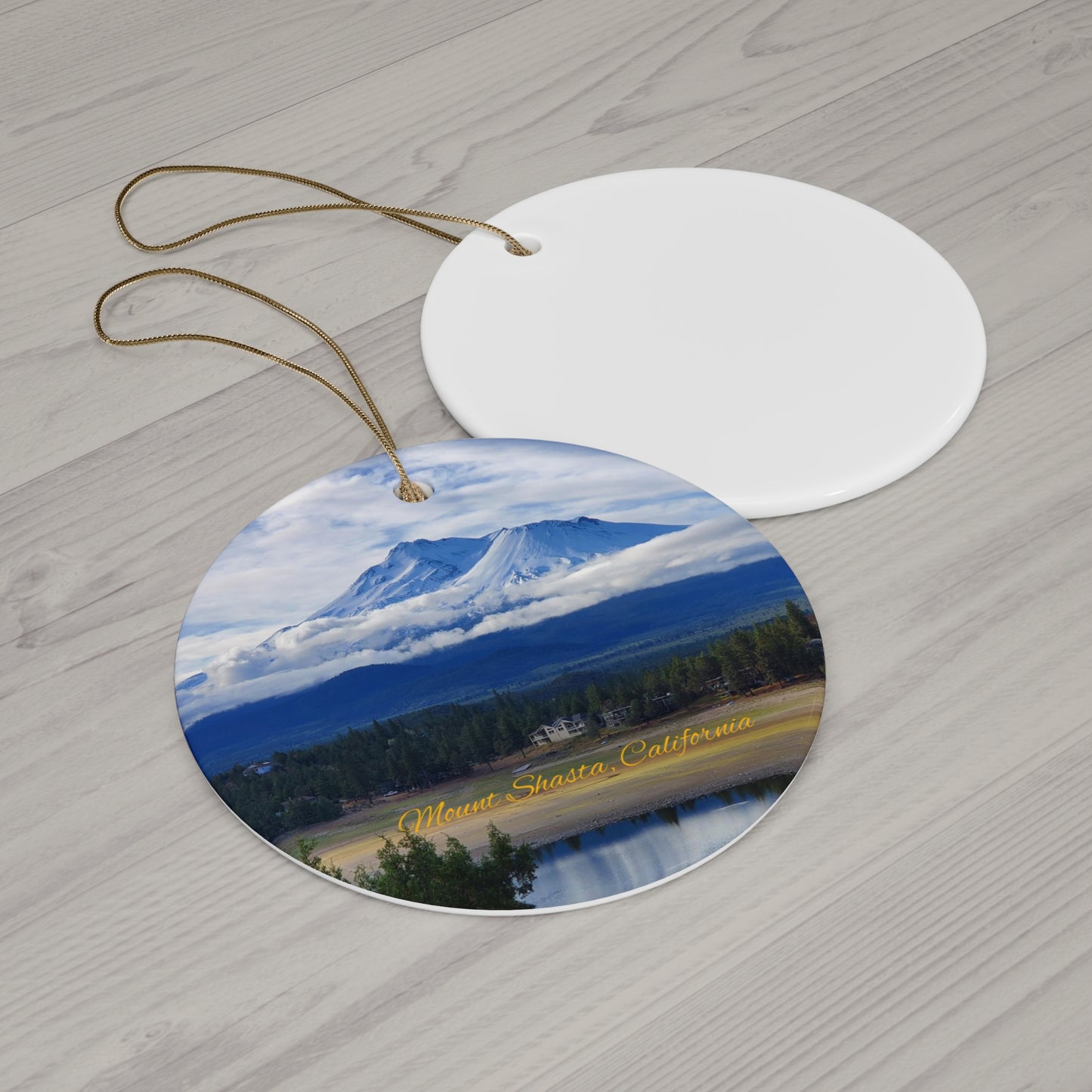 The Spirit of Mount Shasta Ceramic Christmas Ornament, 4 Shapes