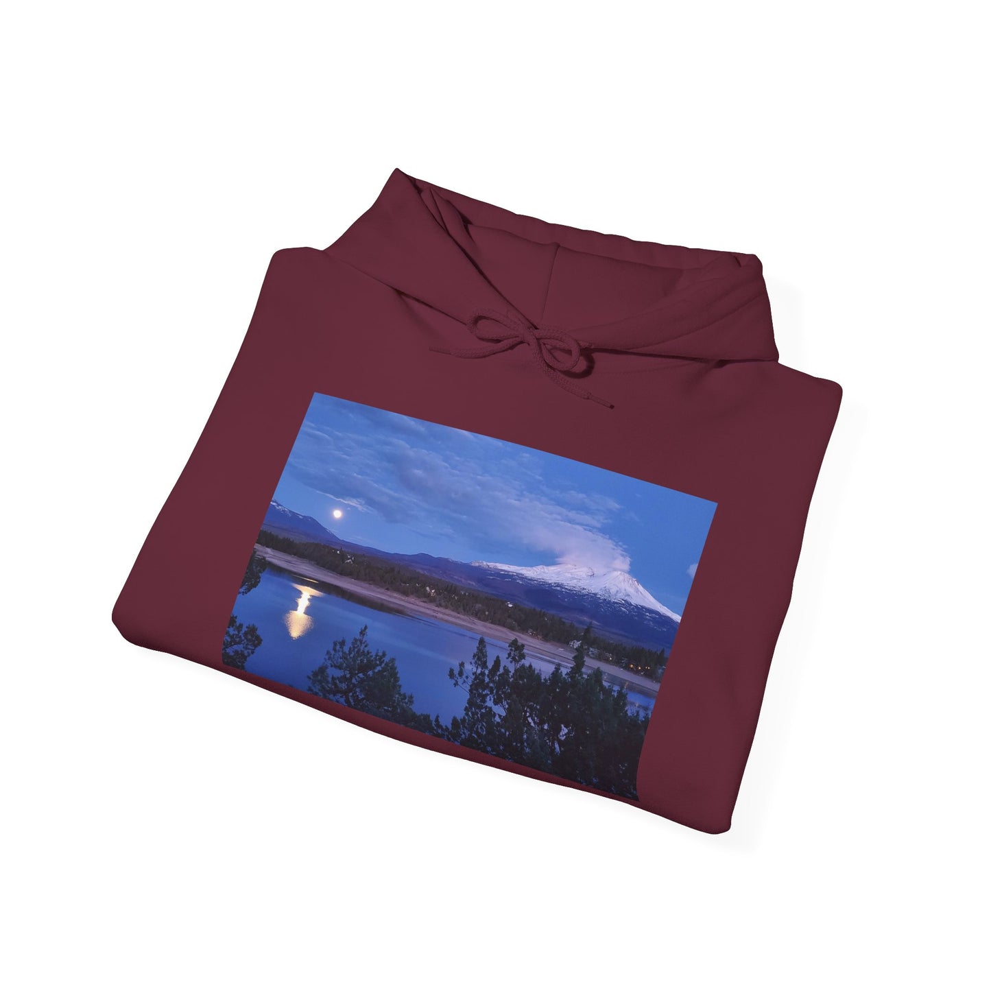 Mount Shasta Moonlight Reflections Unisex Heavy Blend™ Hooded Sweatshirt