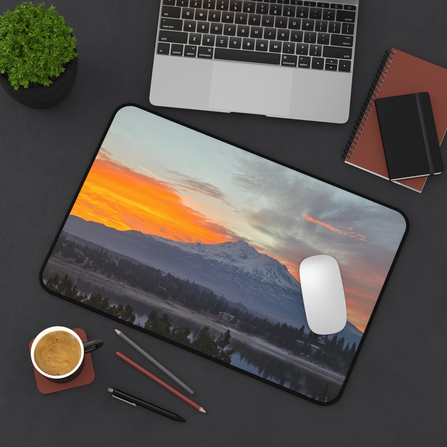 Blazing Mount Shasta Desk Mat