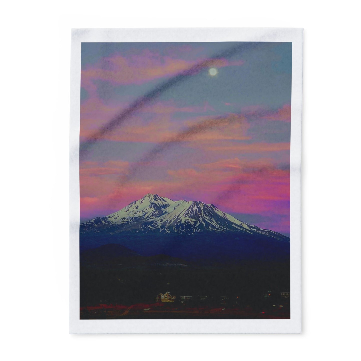 Blushing Mount Shasta Arctic Fleece Blanket