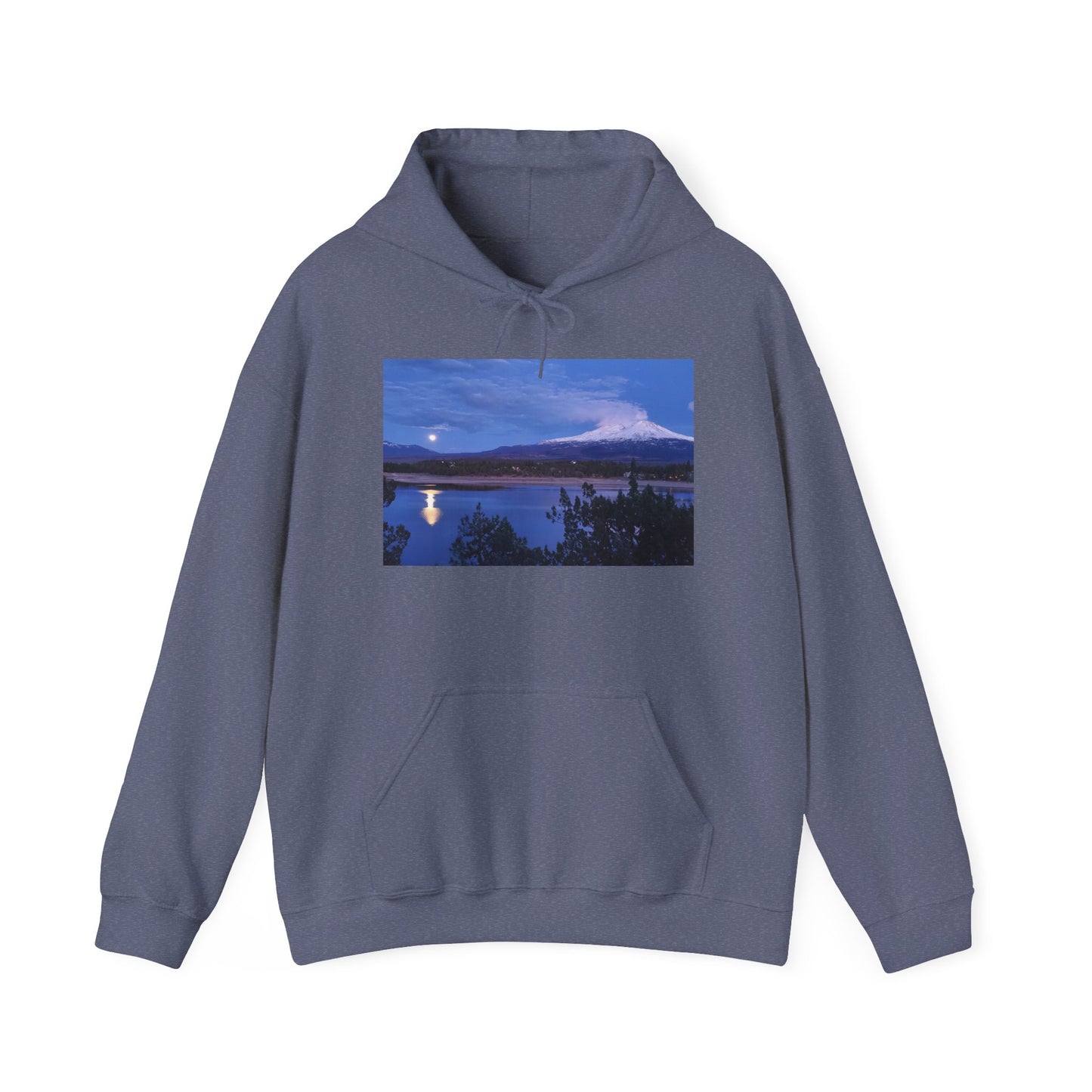 Mount Shasta Moonlight Reflections Unisex Heavy Blend™ Hooded Sweatshirt
