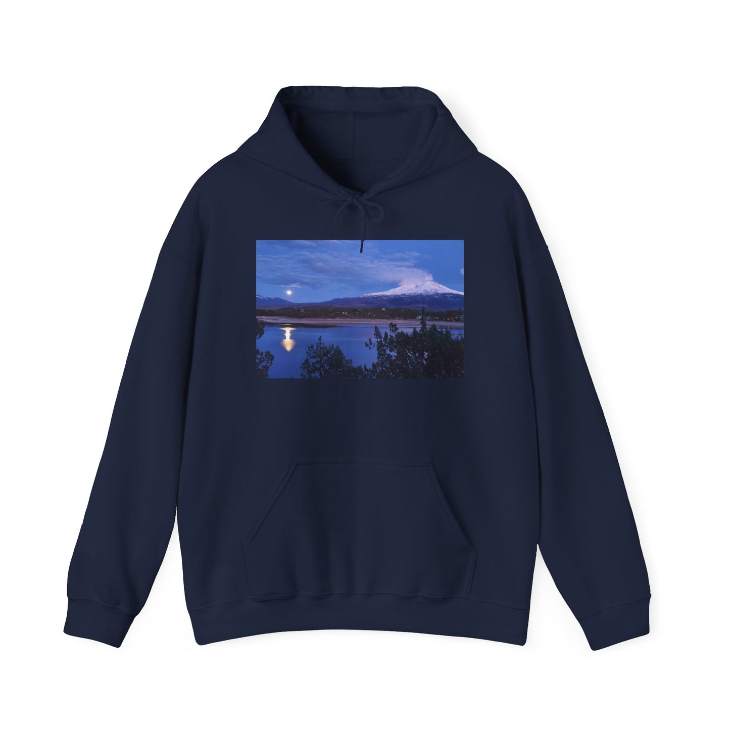 Mount Shasta Moonlight Reflections Unisex Heavy Blend™ Hooded Sweatshirt