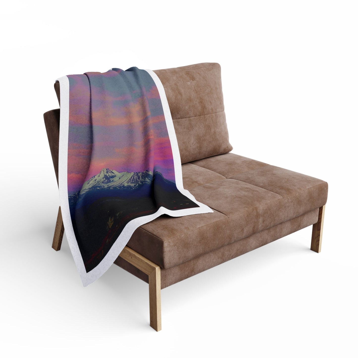Blushing Mount Shasta Arctic Fleece Blanket