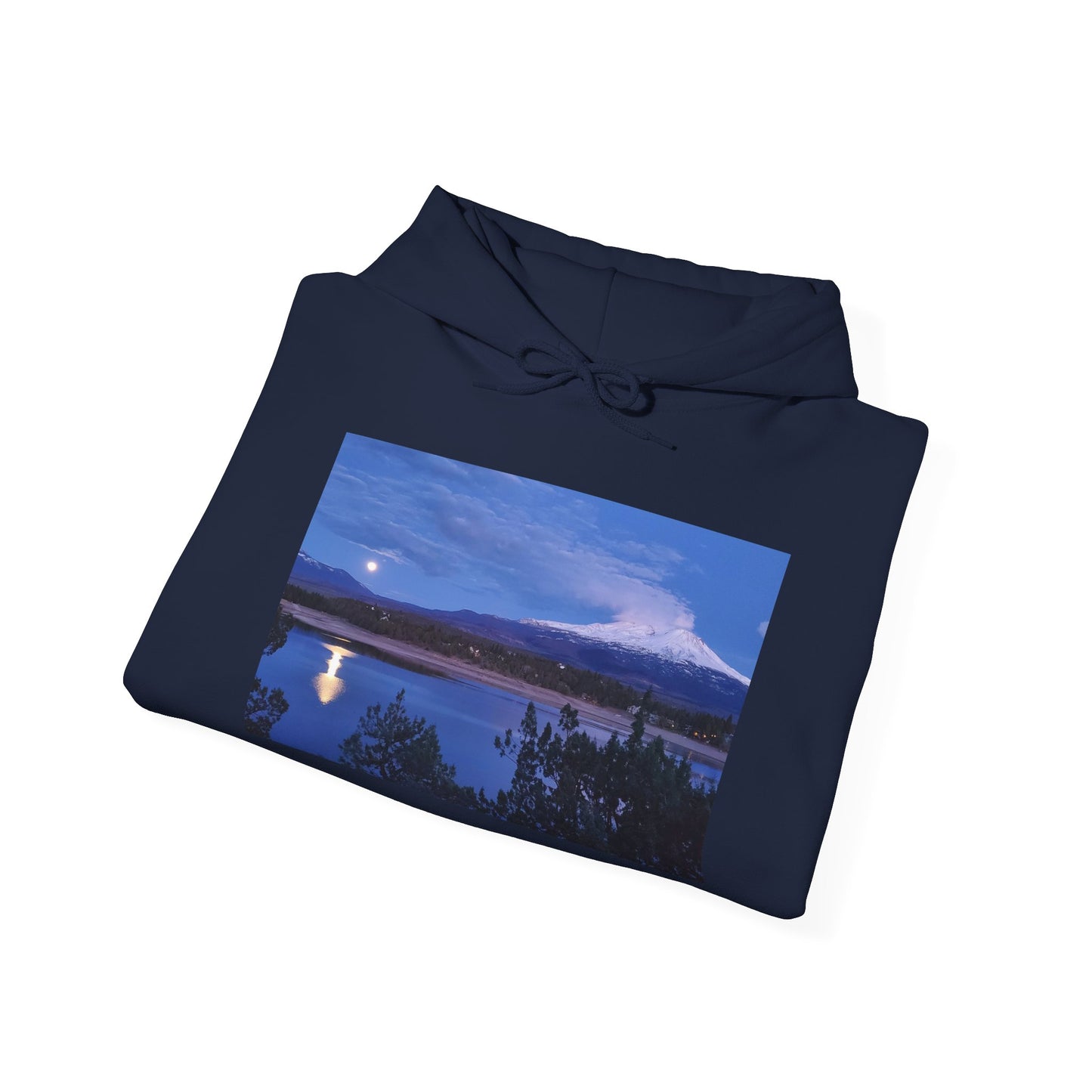 Mount Shasta Moonlight Reflections Unisex Heavy Blend™ Hooded Sweatshirt