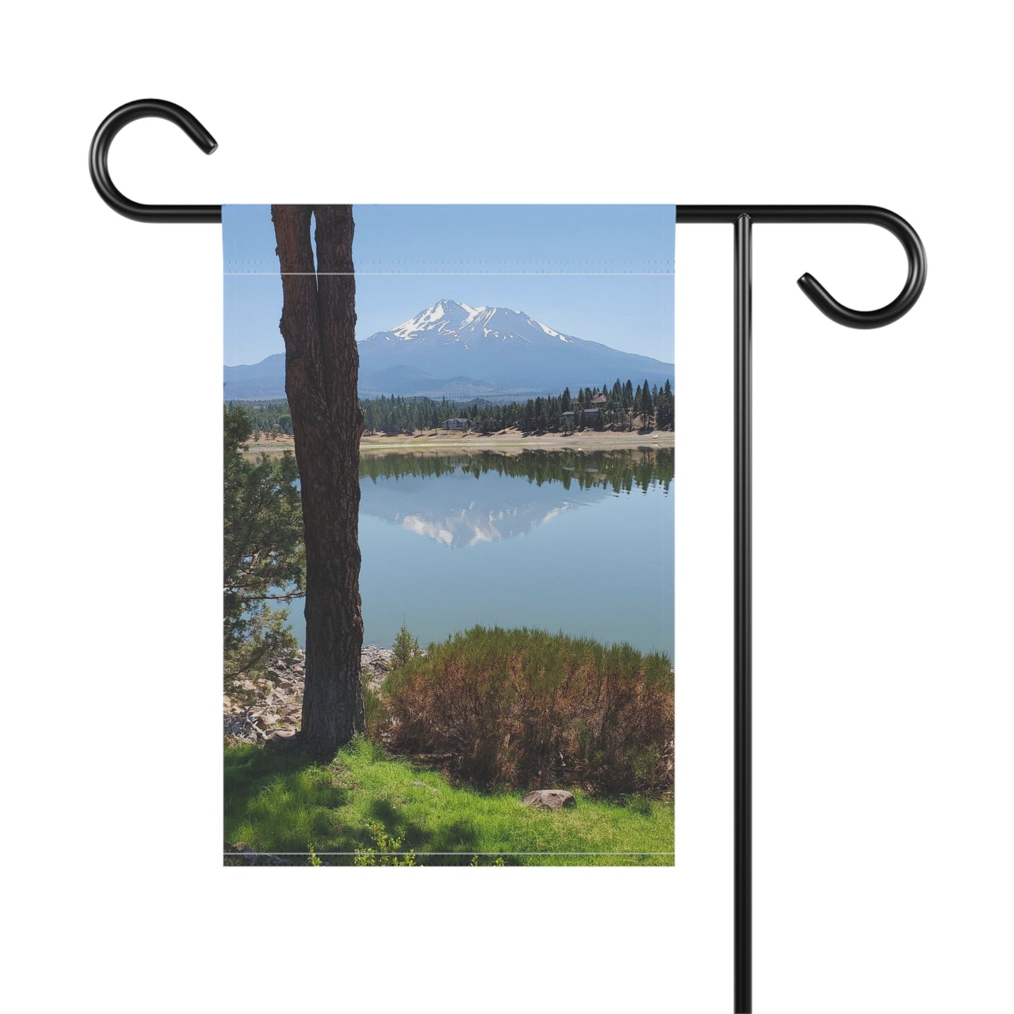 Mount Shasta in the Spring Garden & House Banner