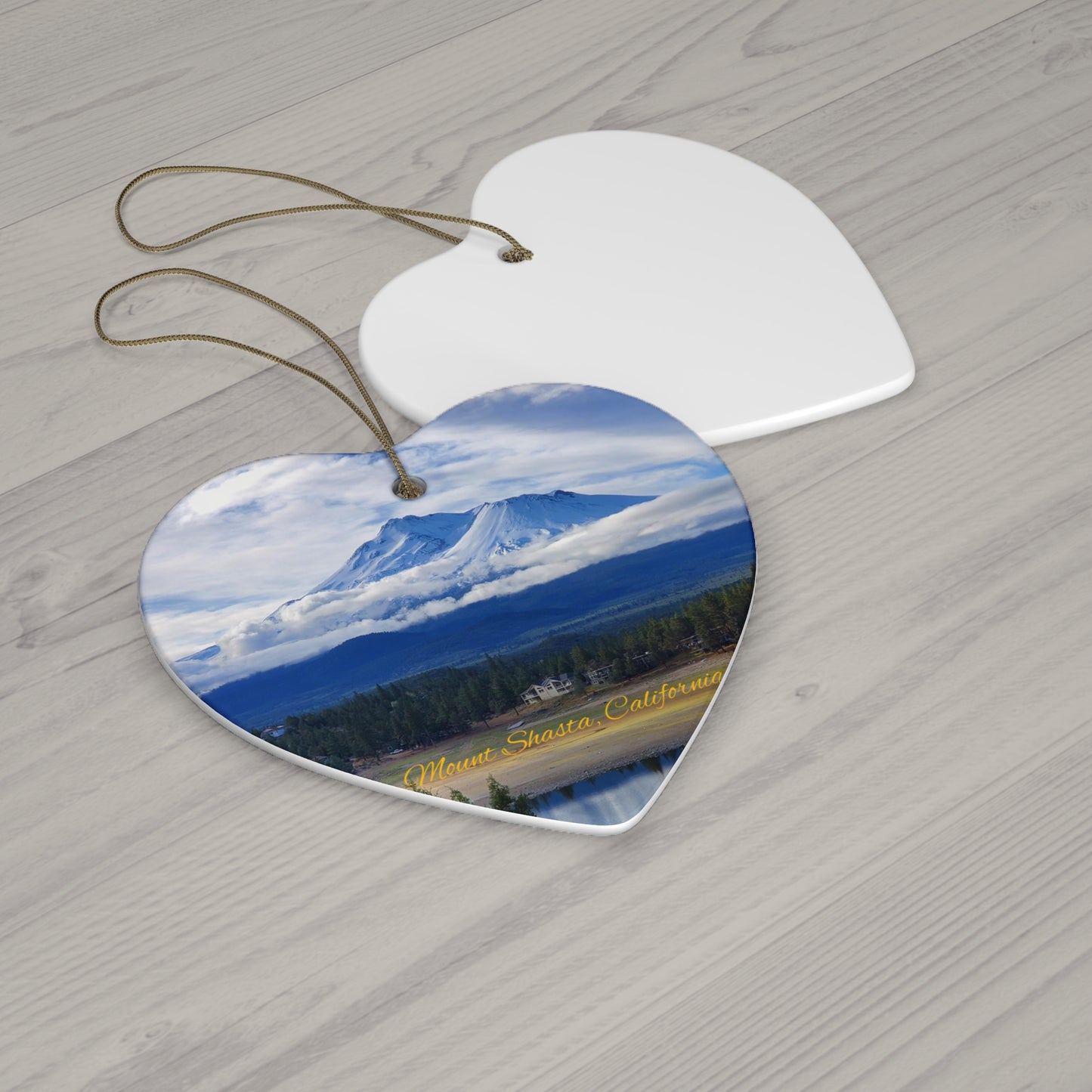 The Spirit of Mount Shasta Ceramic Christmas Ornament, 4 Shapes