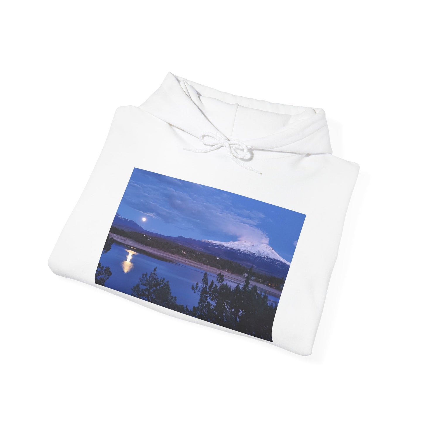 Mount Shasta Moonlight Reflections Unisex Heavy Blend™ Hooded Sweatshirt