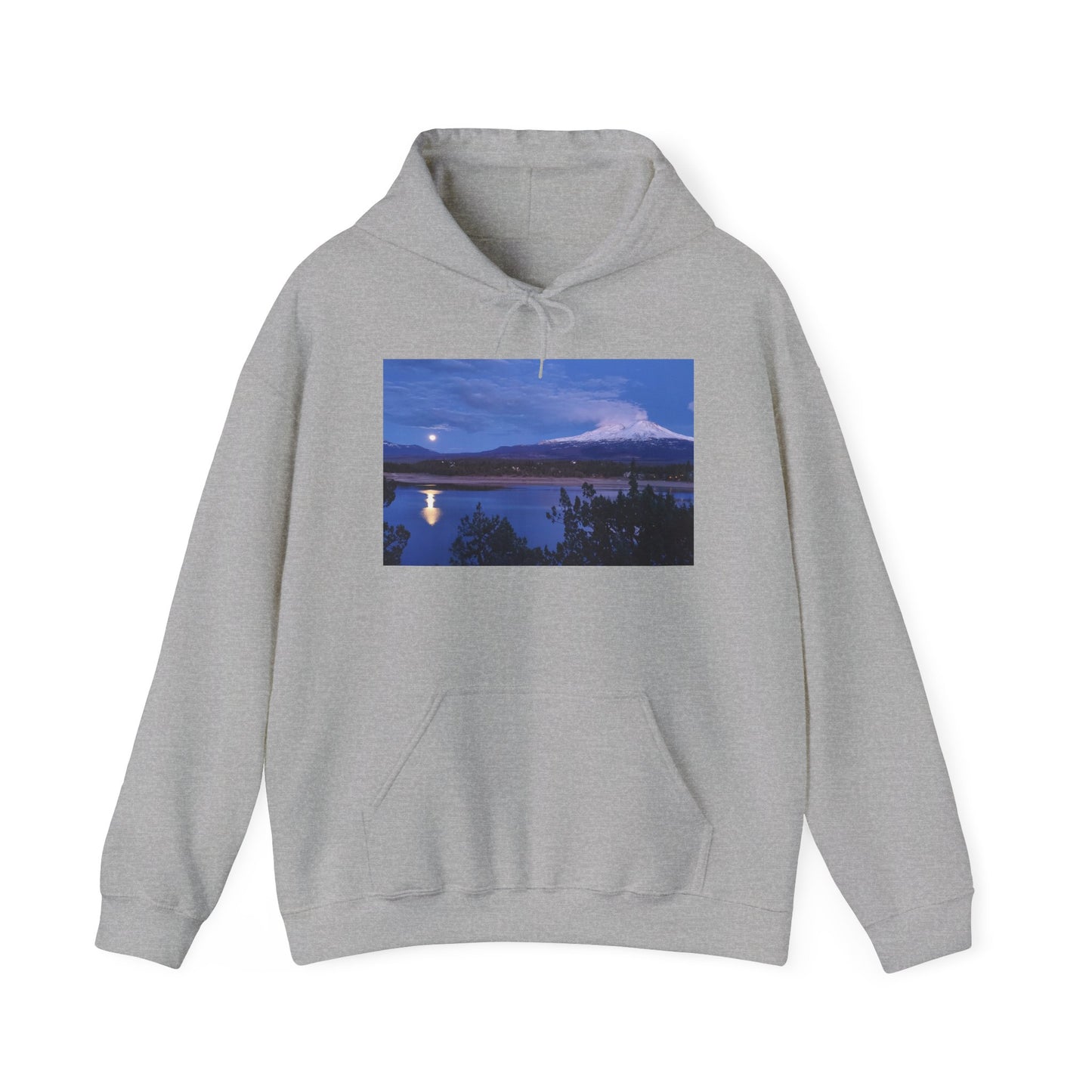 Mount Shasta Moonlight Reflections Unisex Heavy Blend™ Hooded Sweatshirt