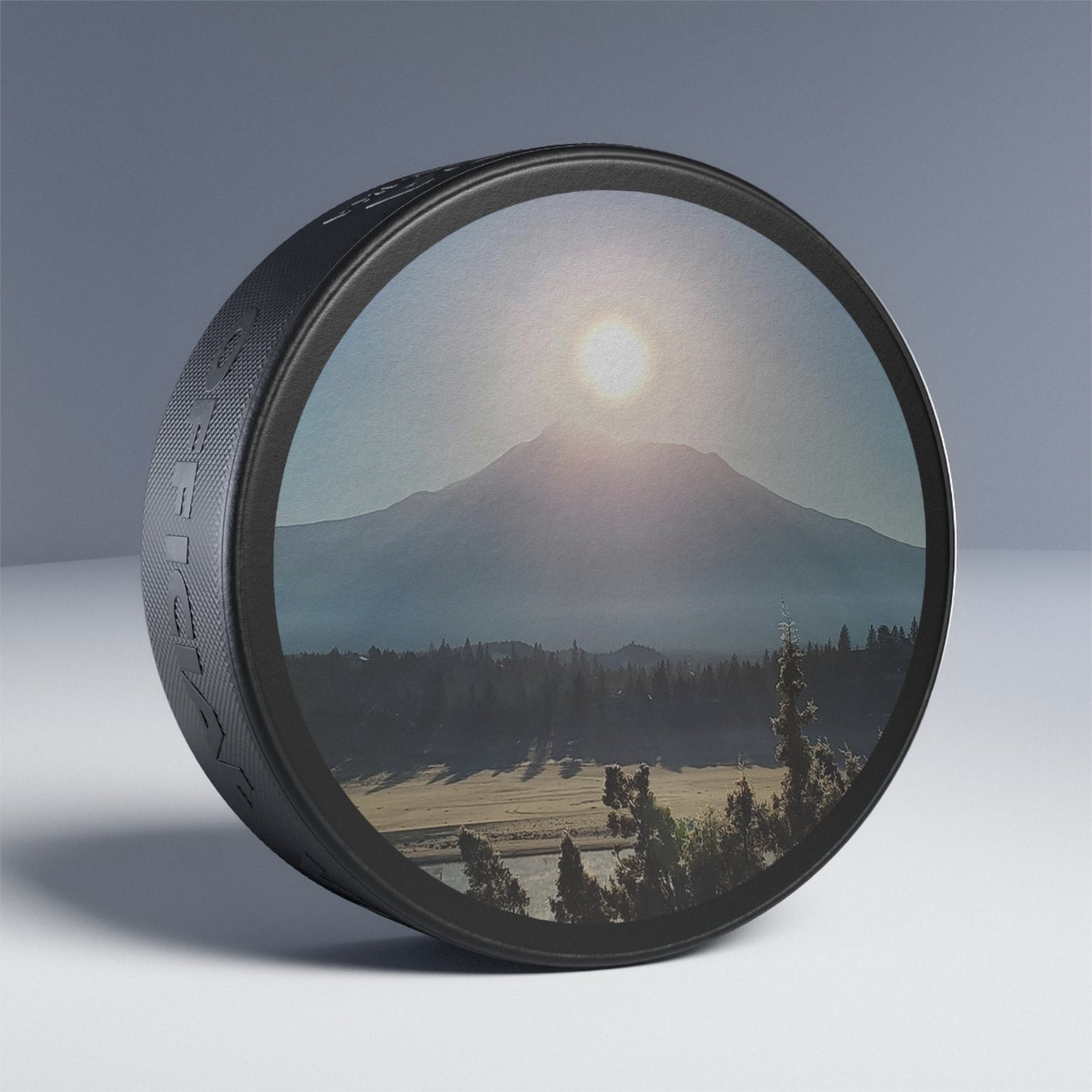 Mount Shasta Birth of the Sun Hockey Puck