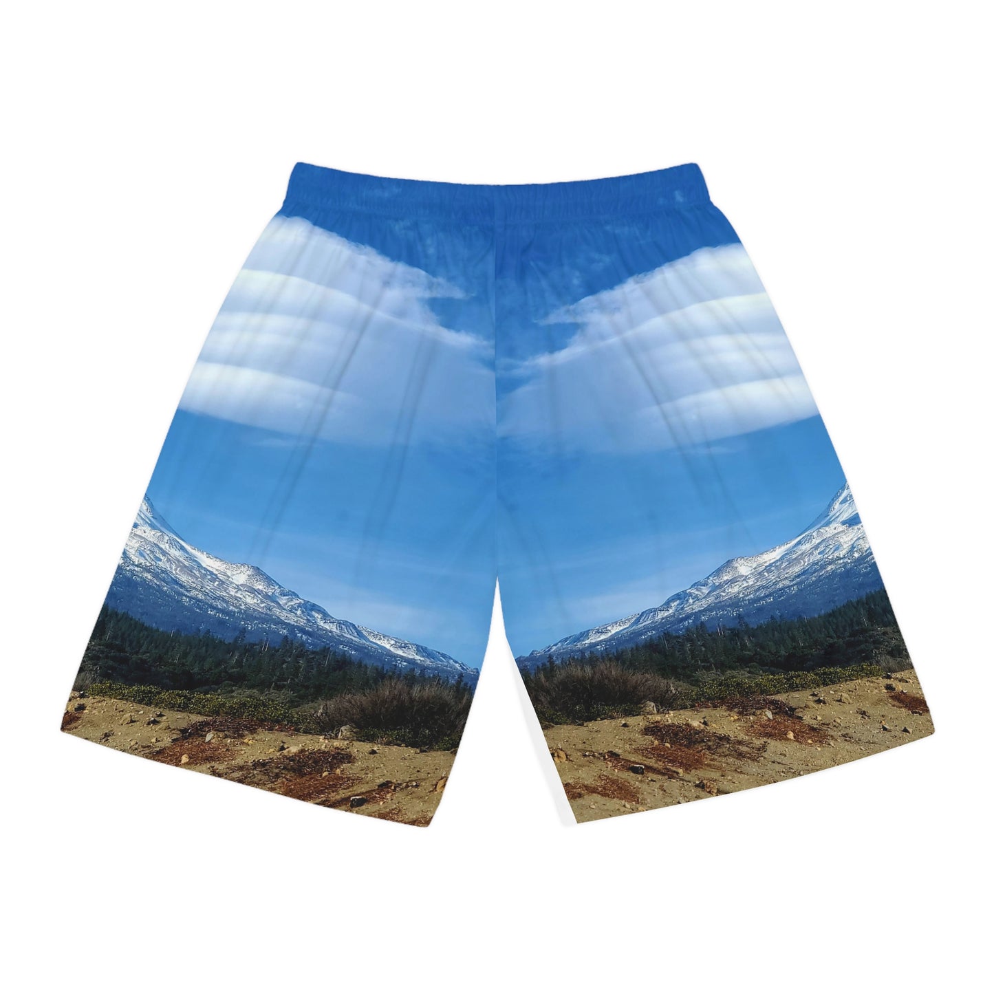 Mount Shasta Lenticular Clouds Basketball Shorts (AOP)