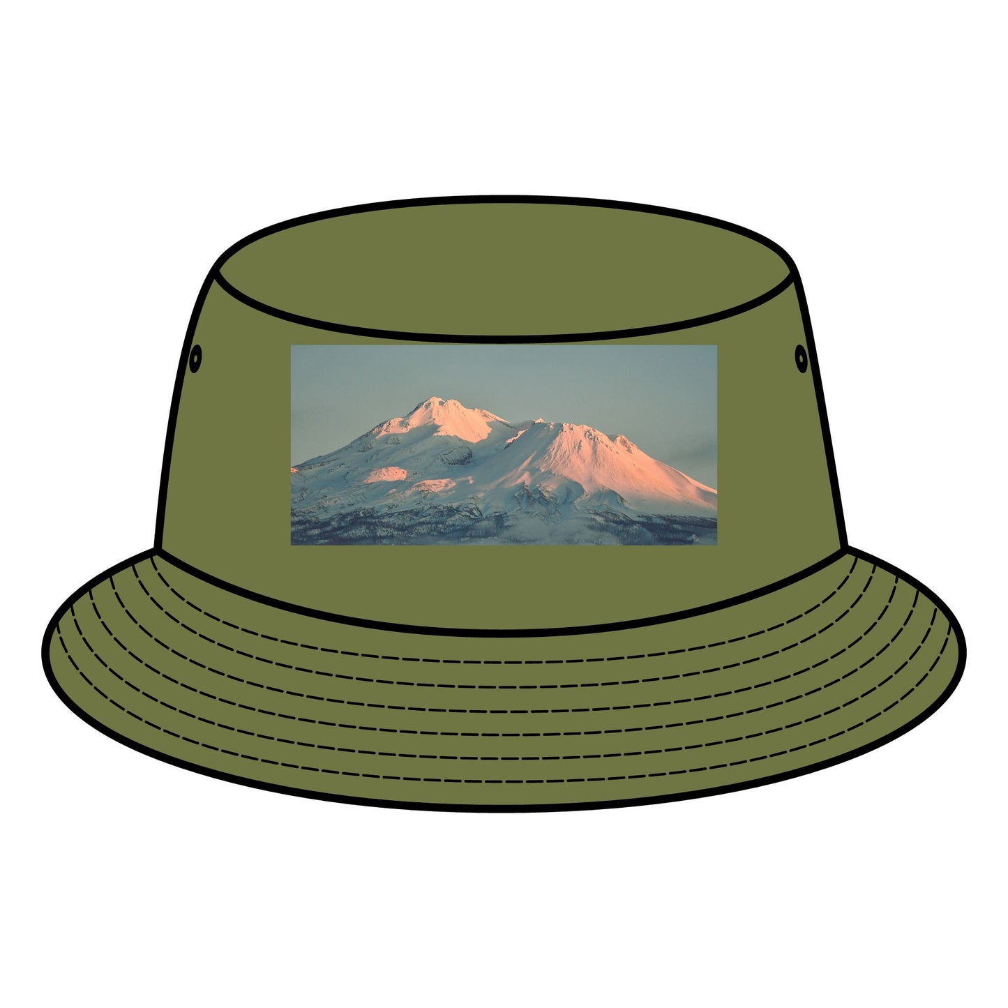 Mount Shasta View Bucket Hat - Stylish Outdoor Headwear