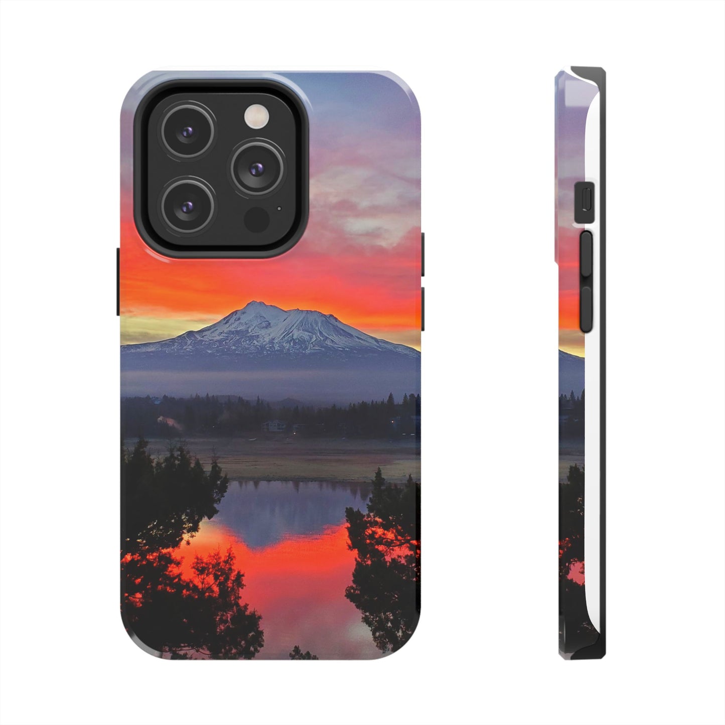 Mount Shasta Fiery Sunset Tough Phone Cases