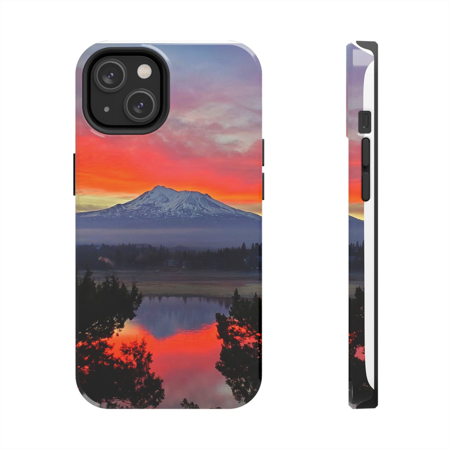 Mount Shasta Fiery Sunset Tough Phone Cases