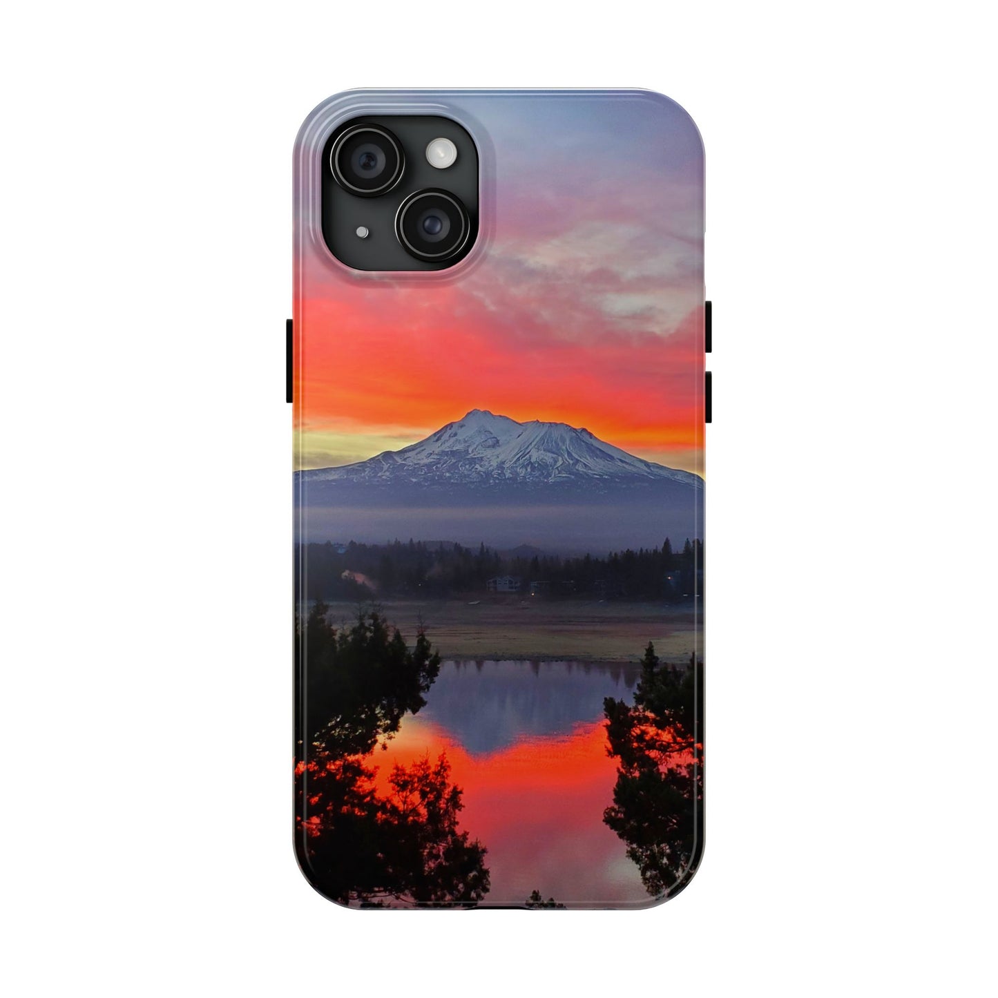 Mount Shasta Fiery Sunset Tough Phone Cases