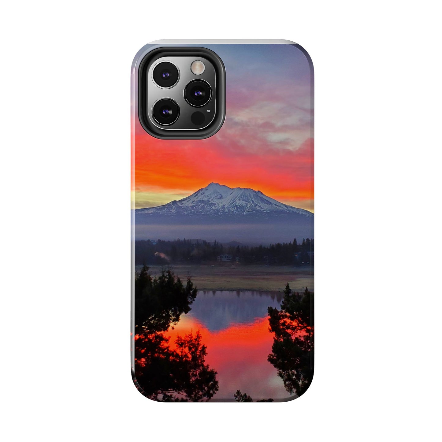 Mount Shasta Fiery Sunset Tough Phone Cases