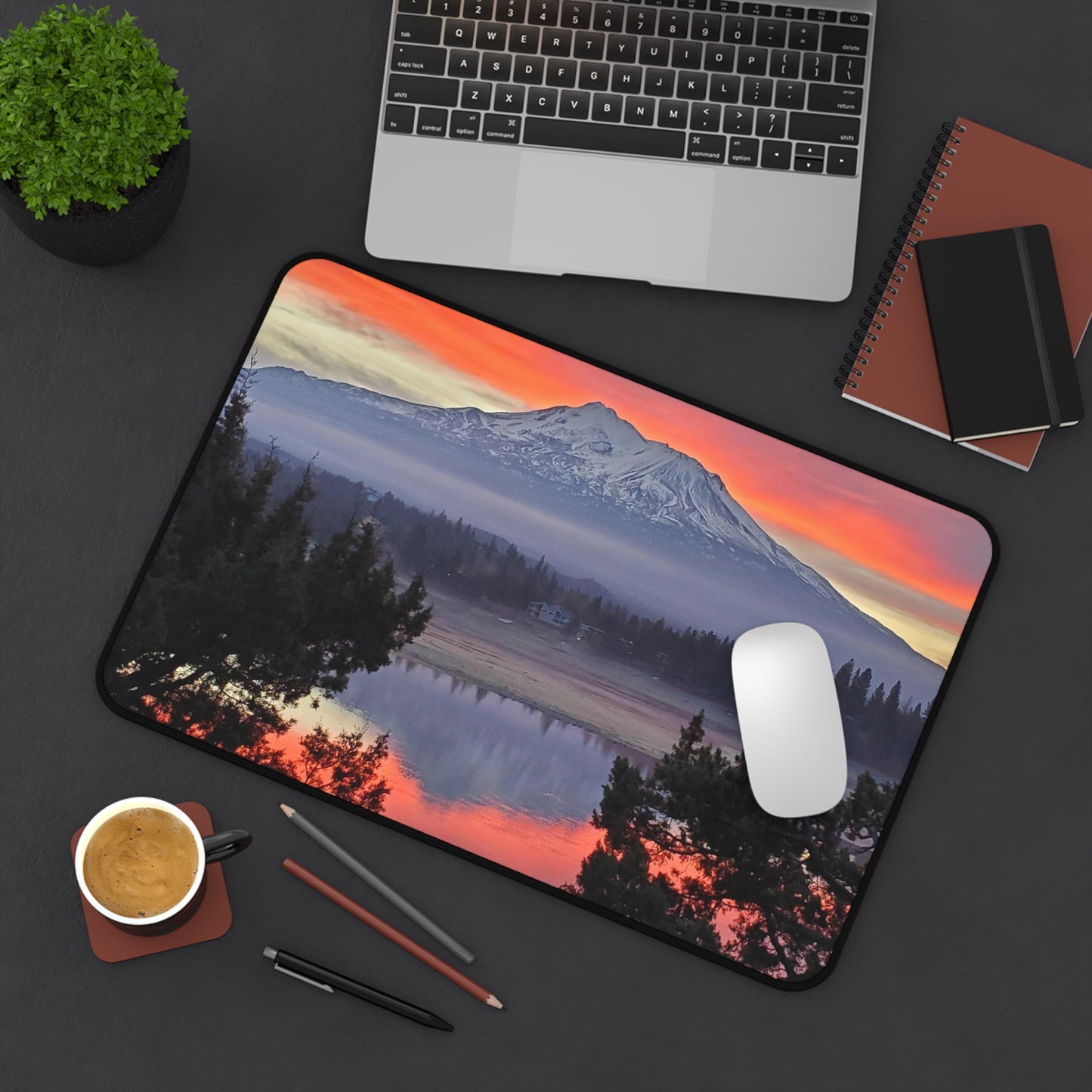 Mount Shasta Sunset Desk Mat