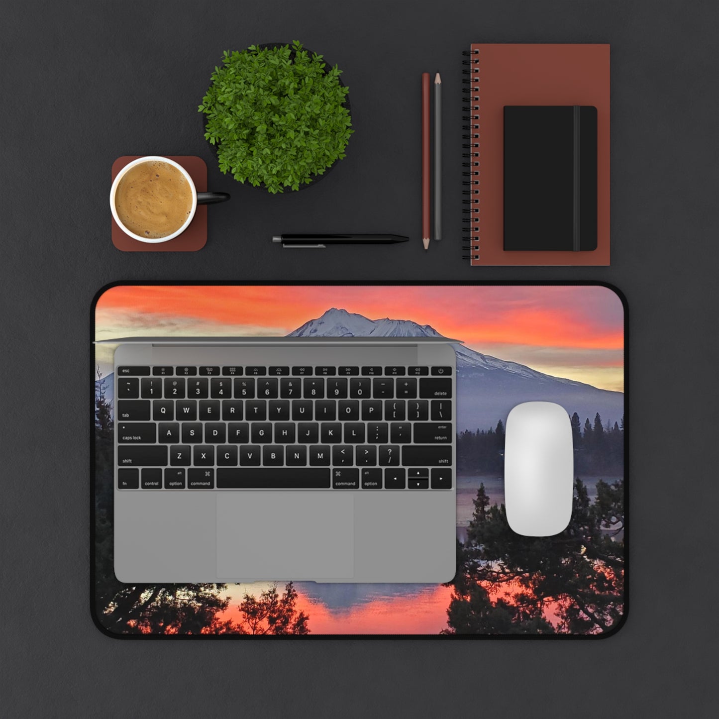 Mount Shasta Sunset Desk Mat