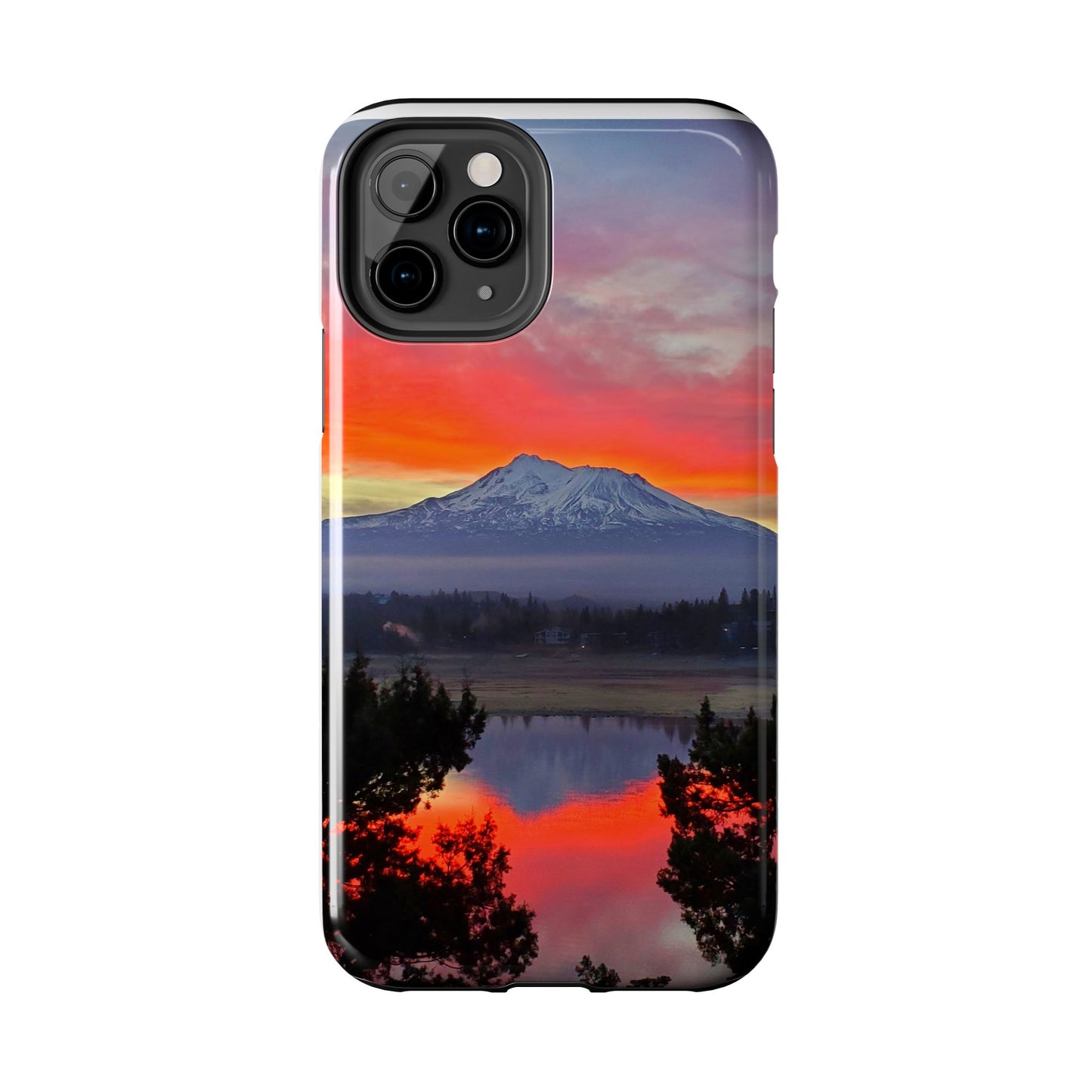 Mount Shasta Fiery Sunset Tough Phone Cases