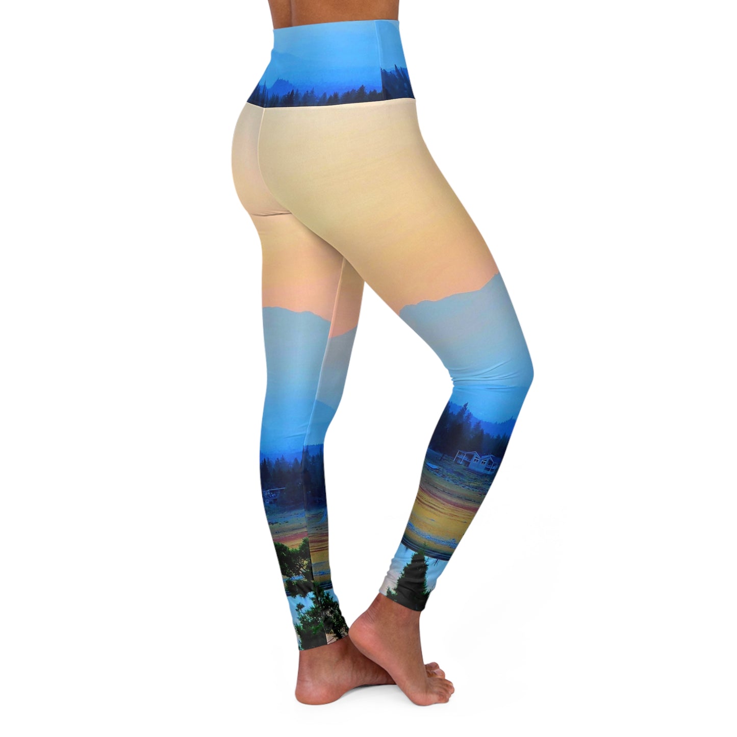 Mount Shasta Vibes High Waisted Yoga Leggings (AOP)