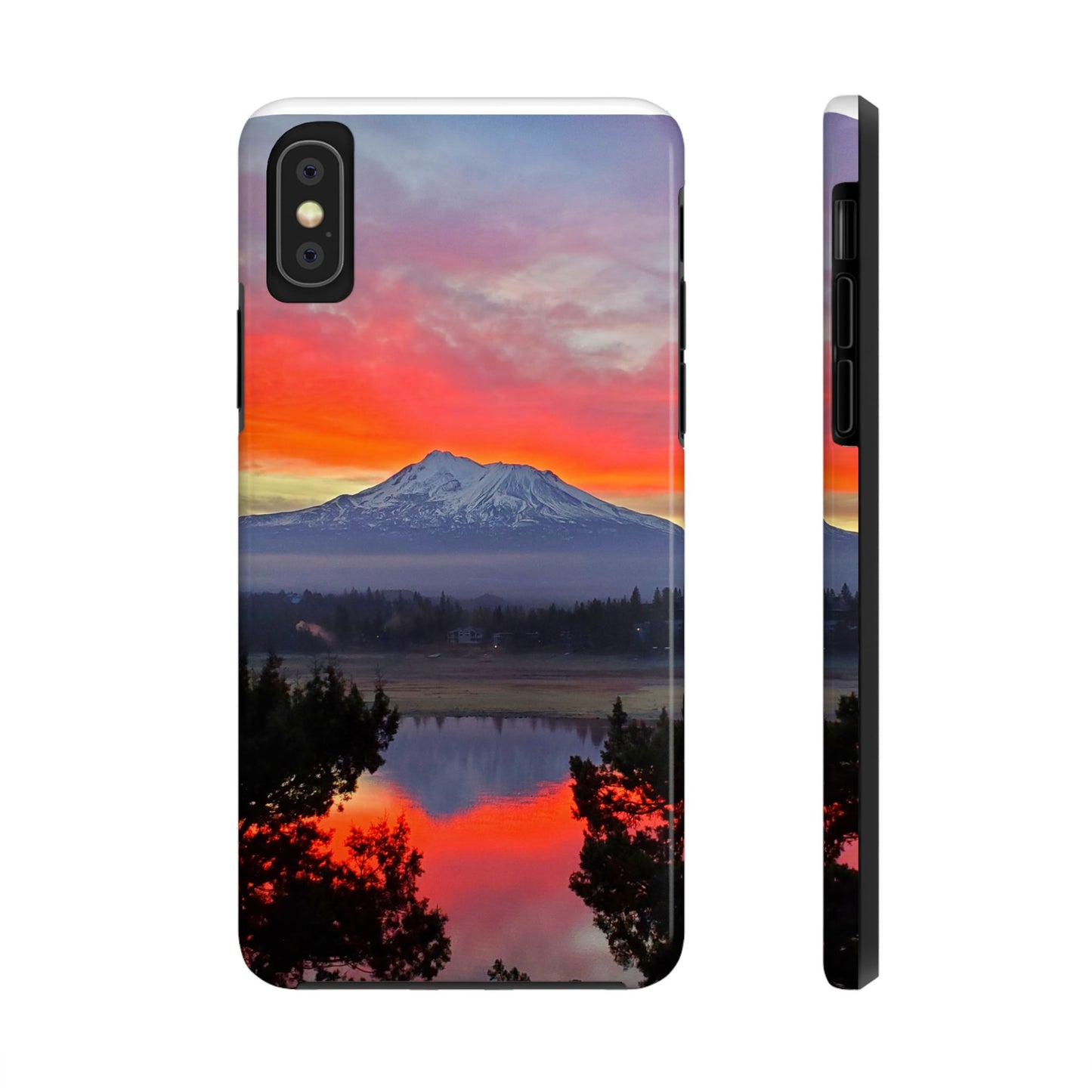 Mount Shasta Fiery Sunset Tough Phone Cases