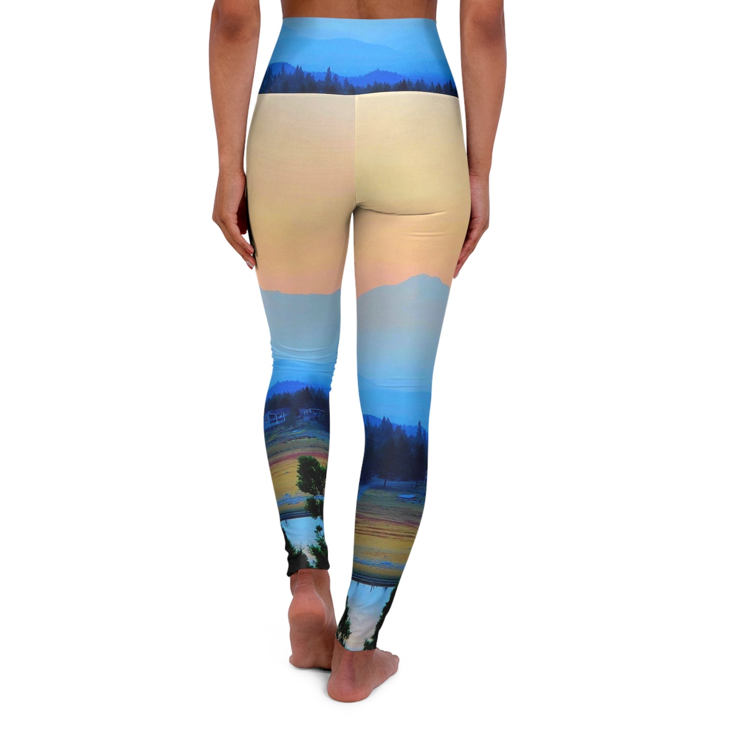 Mount Shasta Vibes High Waisted Yoga Leggings (AOP)