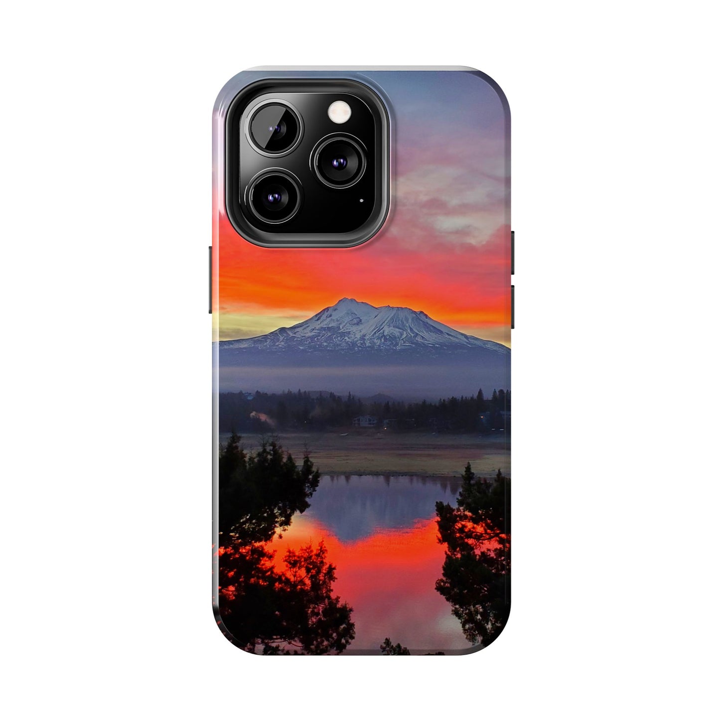 Mount Shasta Fiery Sunset Tough Phone Cases