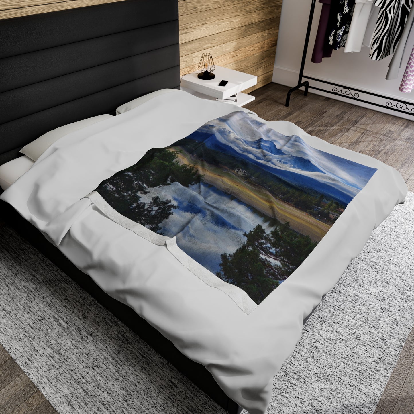 The Spirit of Mount Shasta Velveteen Plush Blanket