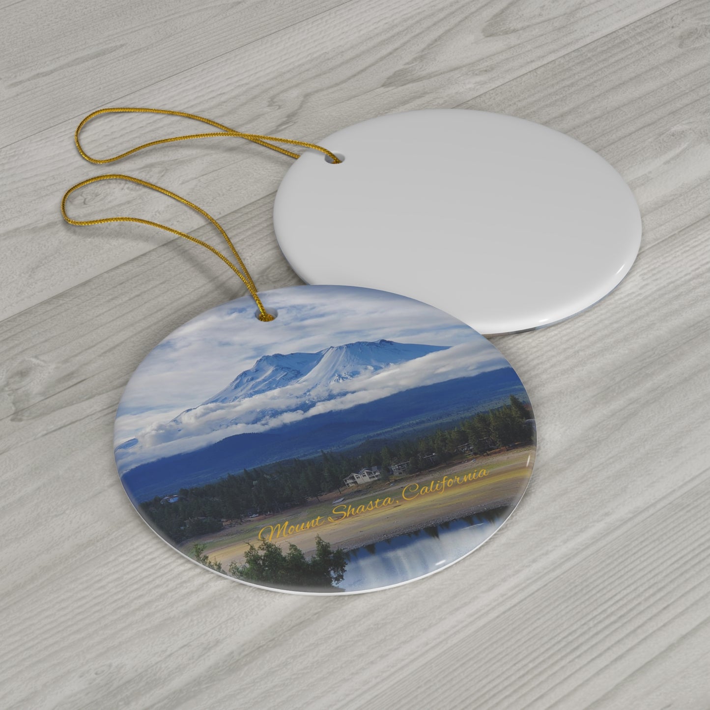 The Spirit of Mount Shasta Ceramic Christmas Ornament, 4 Shapes