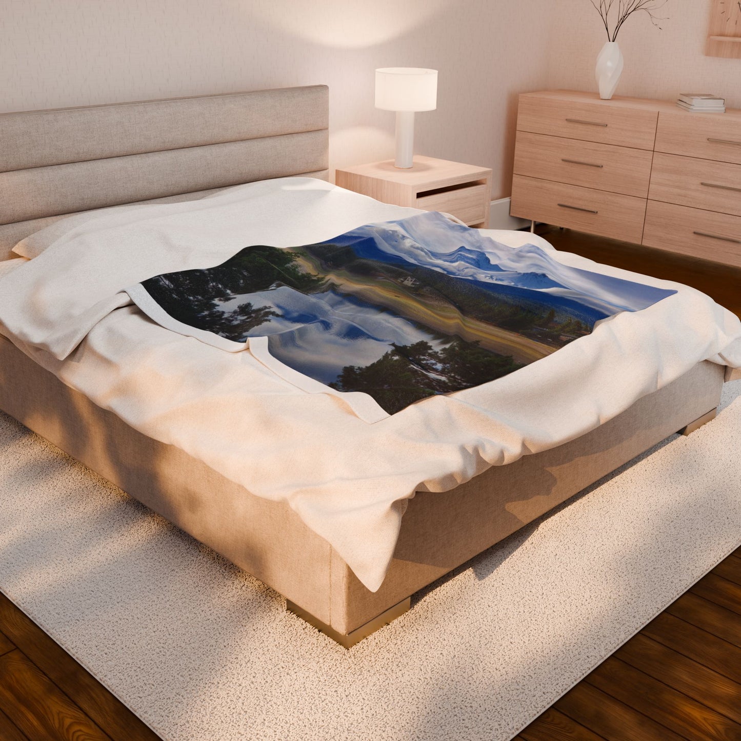 The Spirit of Mount Shasta Velveteen Plush Blanket