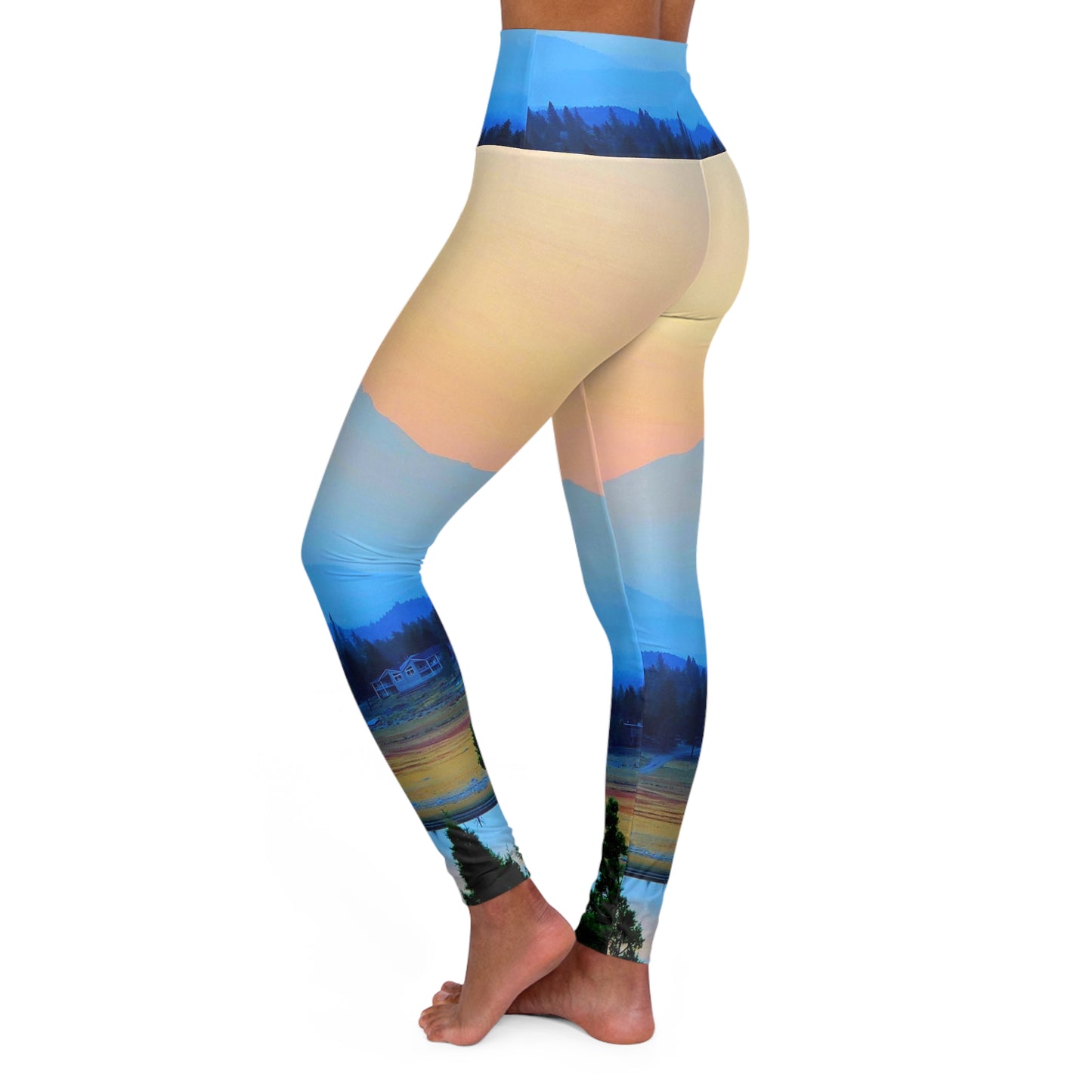 Mount Shasta Vibes High Waisted Yoga Leggings (AOP)