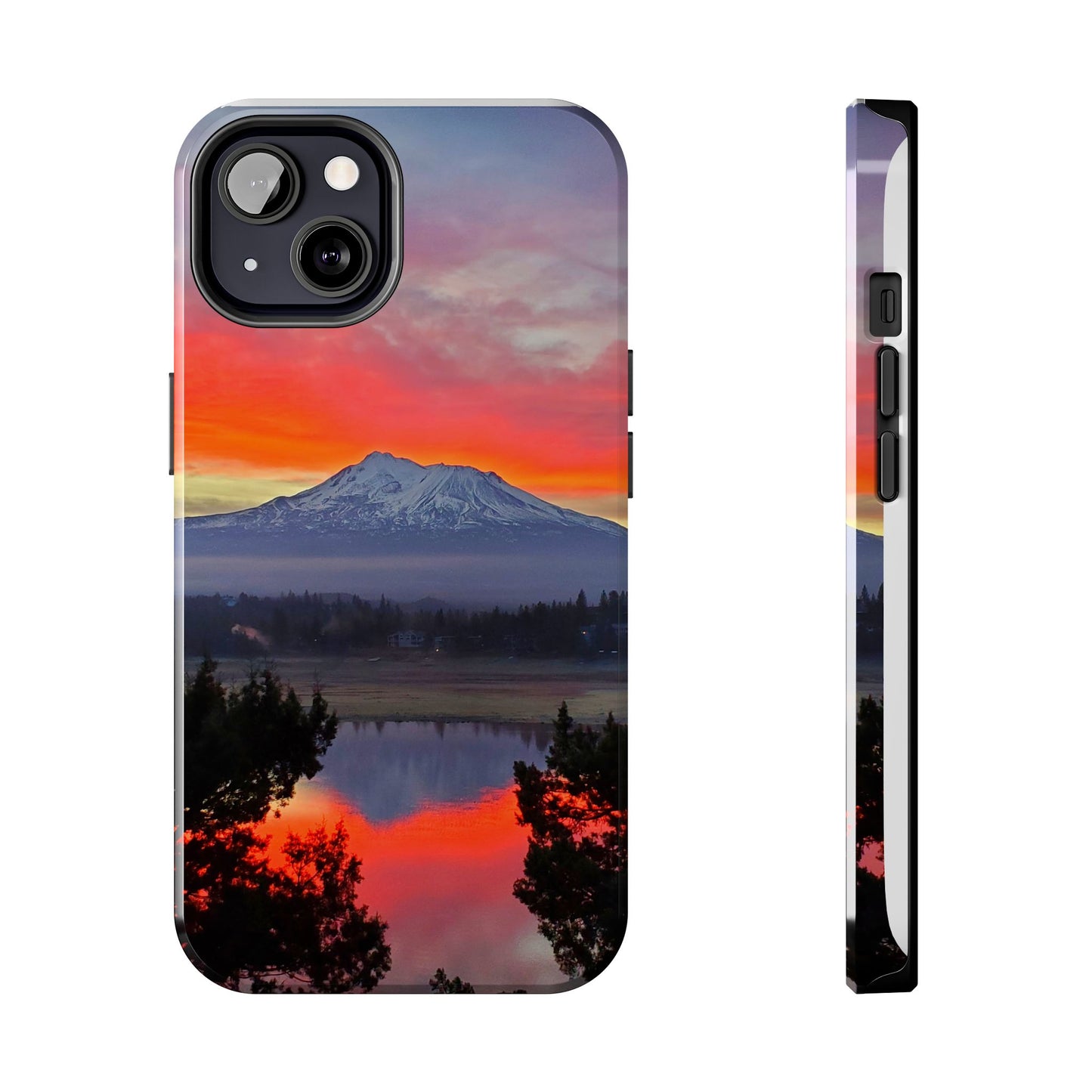 Mount Shasta Fiery Sunset Tough Phone Cases