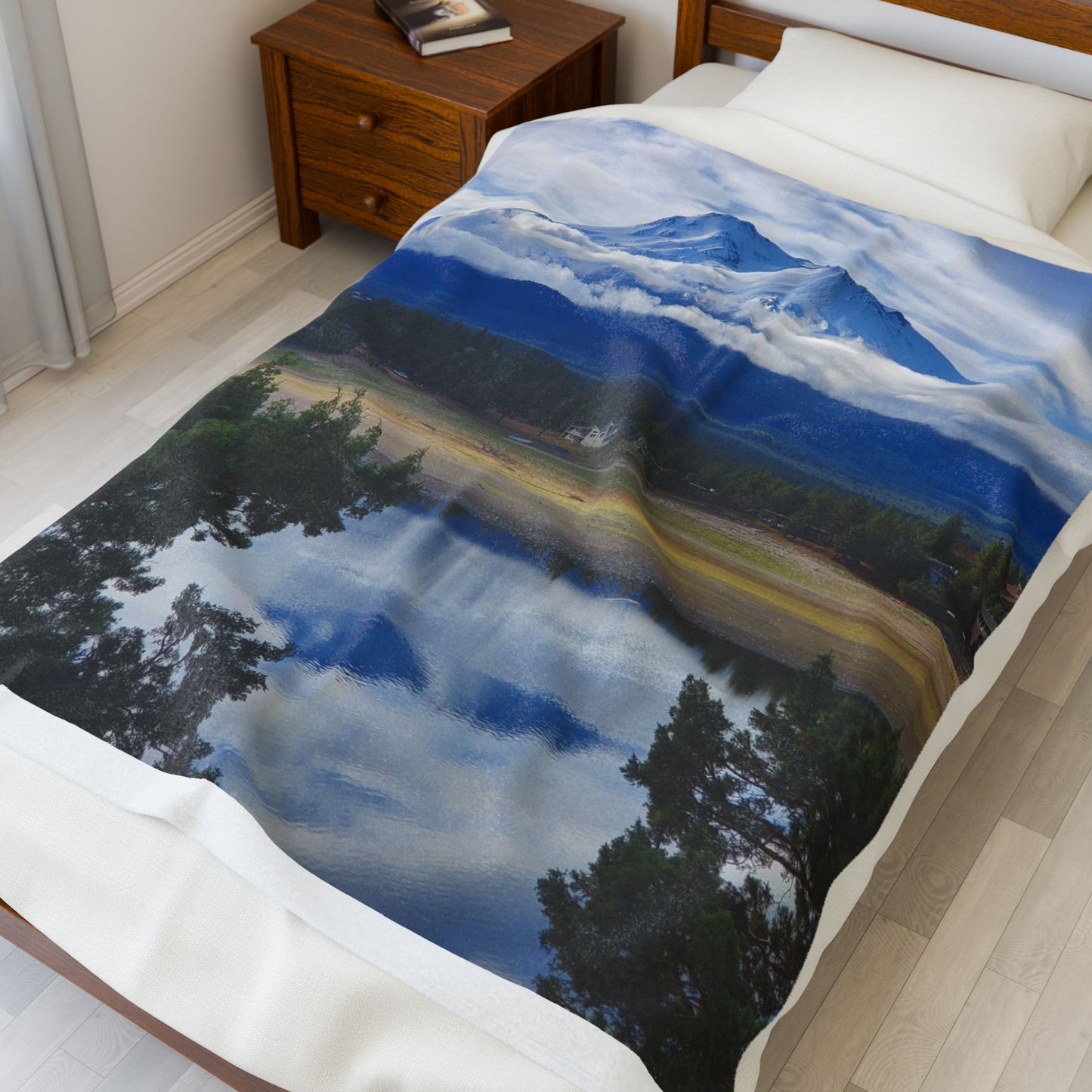 The Spirit of Mount Shasta Velveteen Plush Blanket