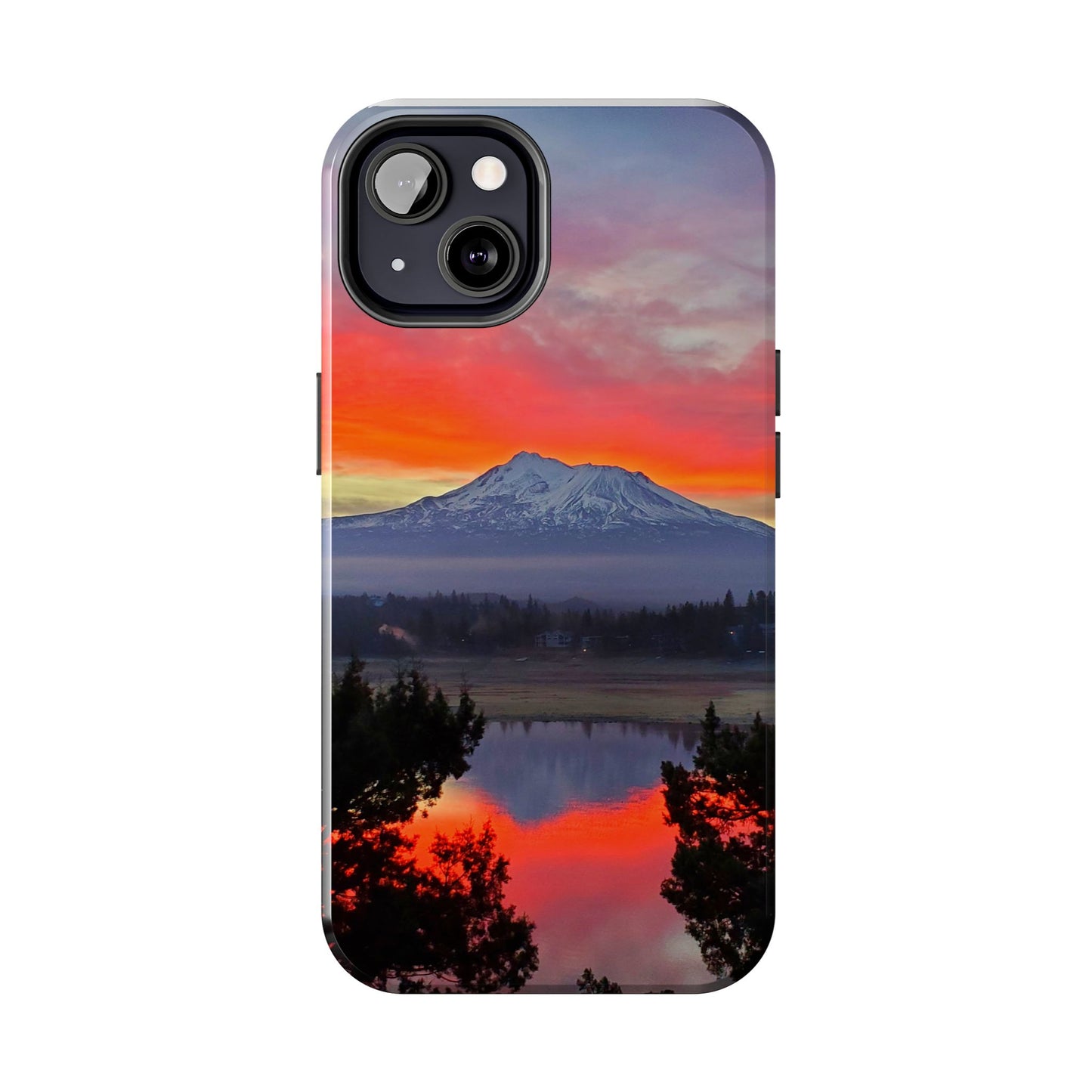 Mount Shasta Fiery Sunset Tough Phone Cases