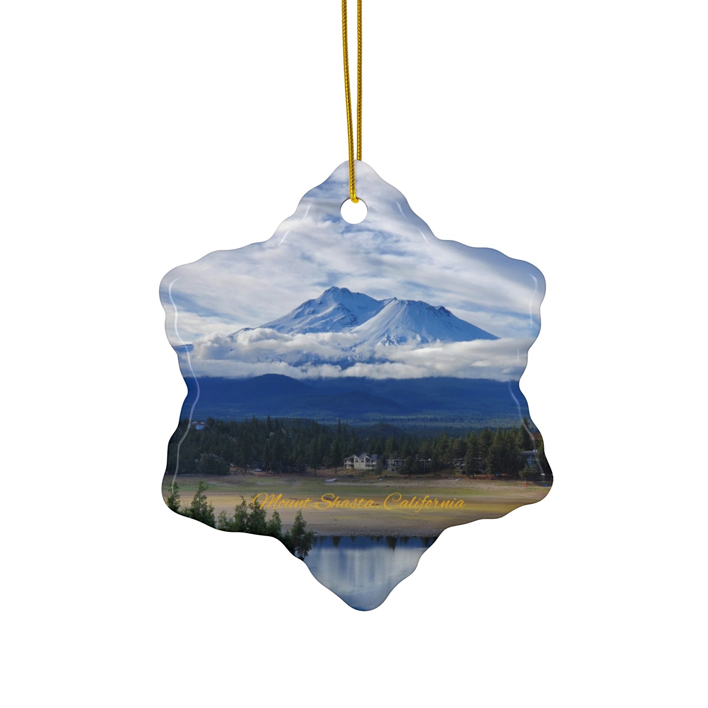 The Spirit of Mount Shasta Ceramic Christmas Ornament, 4 Shapes