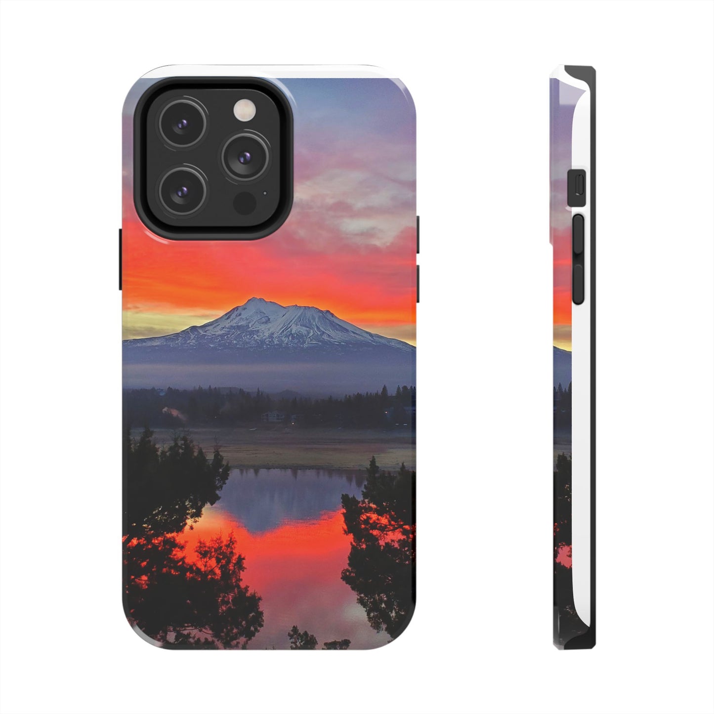 Mount Shasta Fiery Sunset Tough Phone Cases