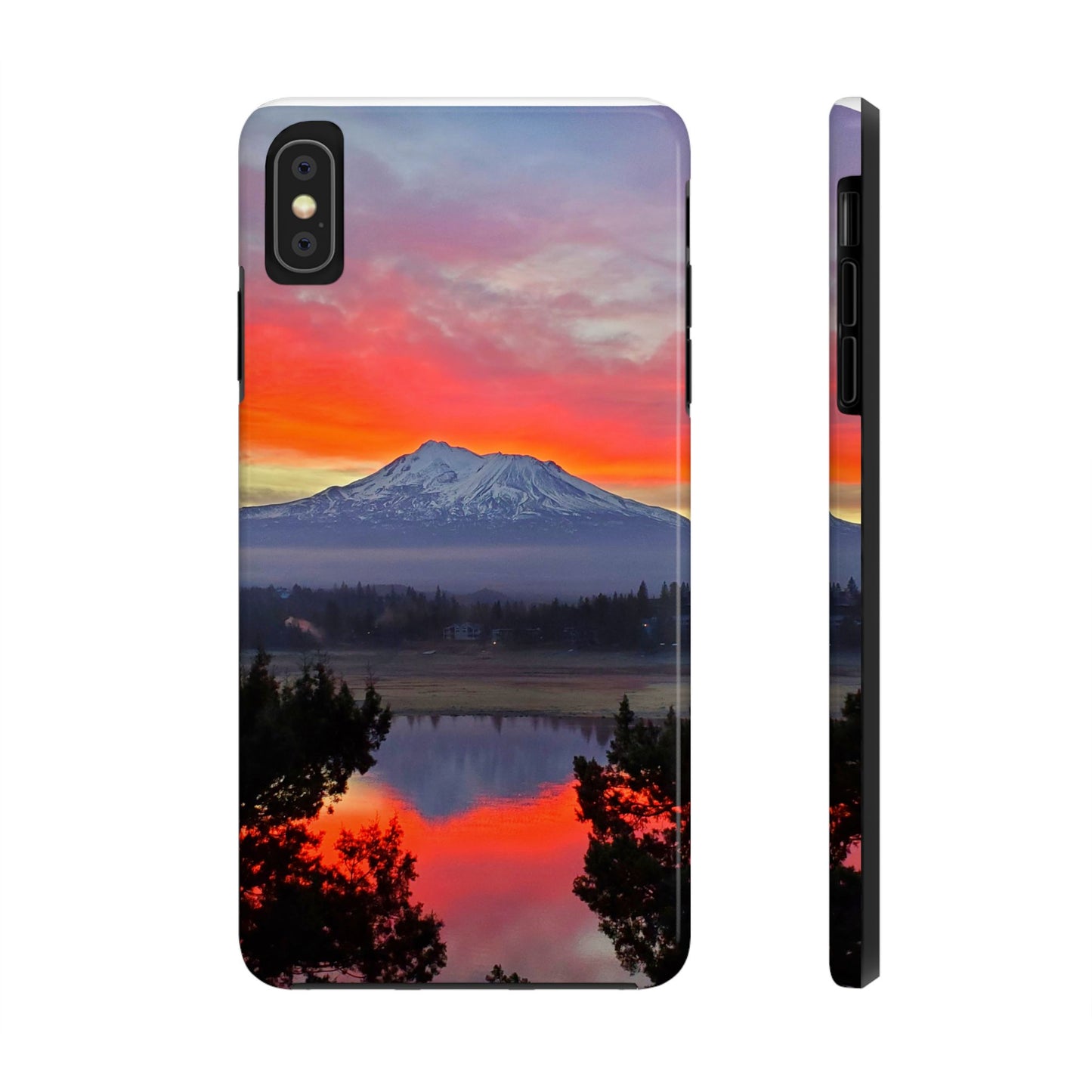 Mount Shasta Fiery Sunset Tough Phone Cases