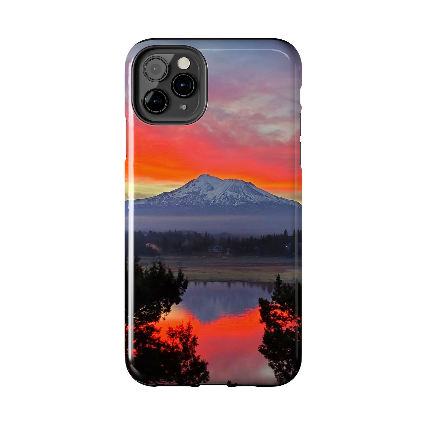 Mount Shasta Fiery Sunset Tough Phone Cases