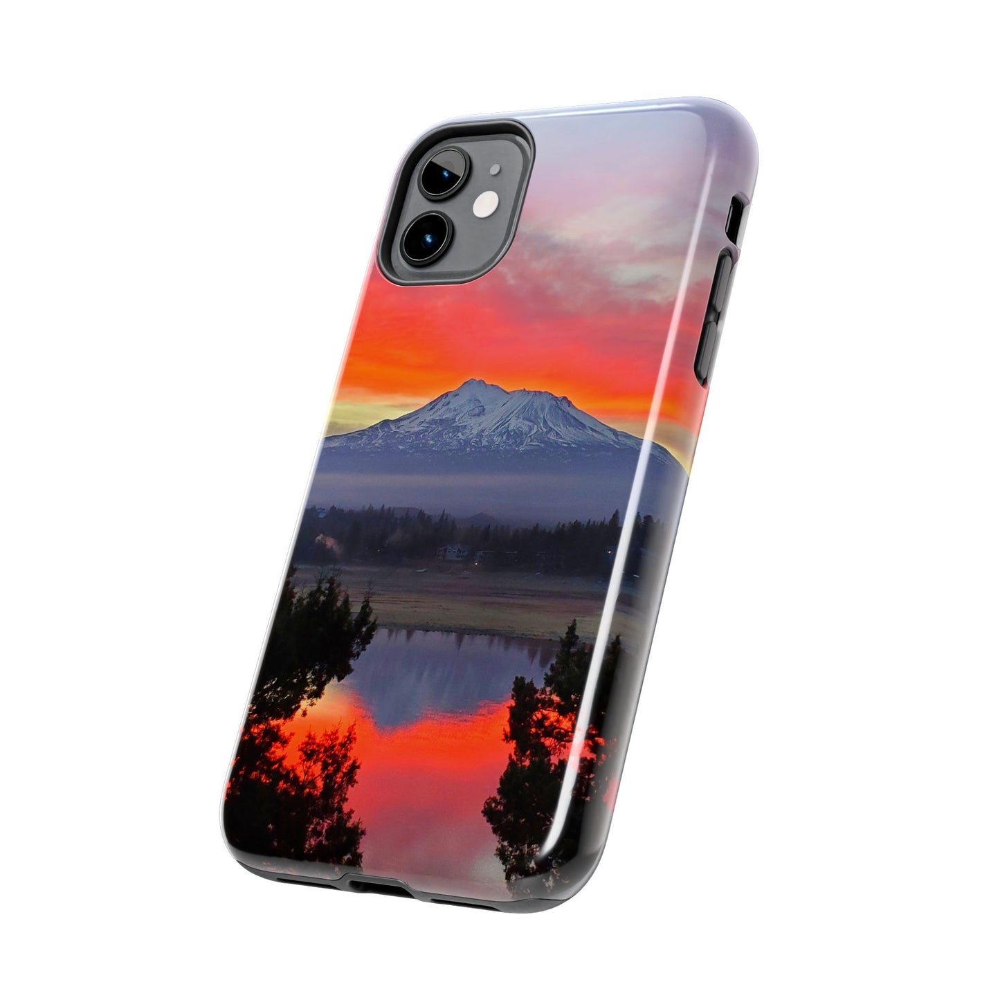 Mount Shasta Fiery Sunset Tough Phone Cases