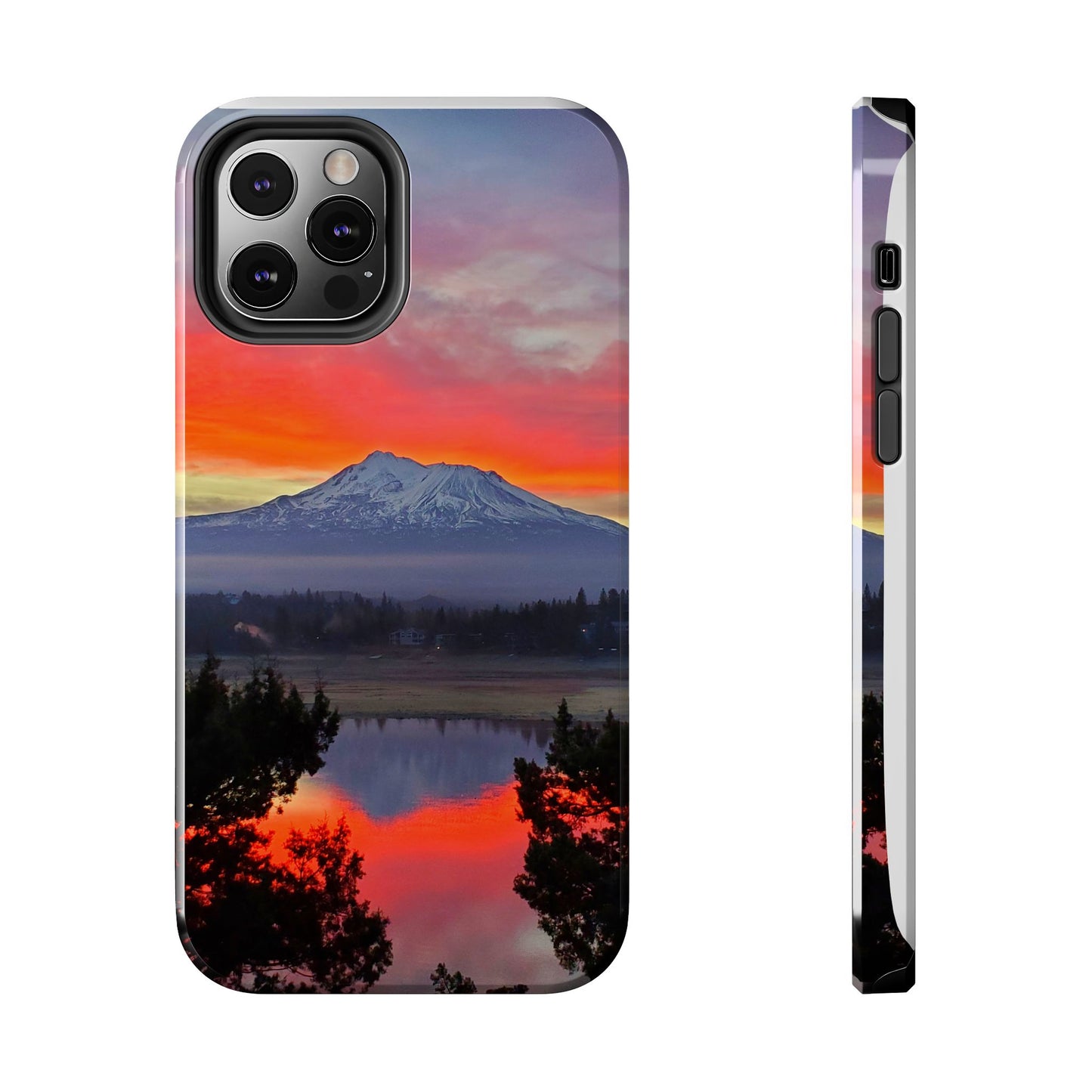 Mount Shasta Fiery Sunset Tough Phone Cases