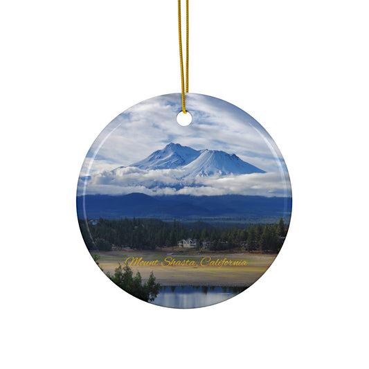 The Spirit of Mount Shasta Ceramic Christmas Ornament, 4 Shapes