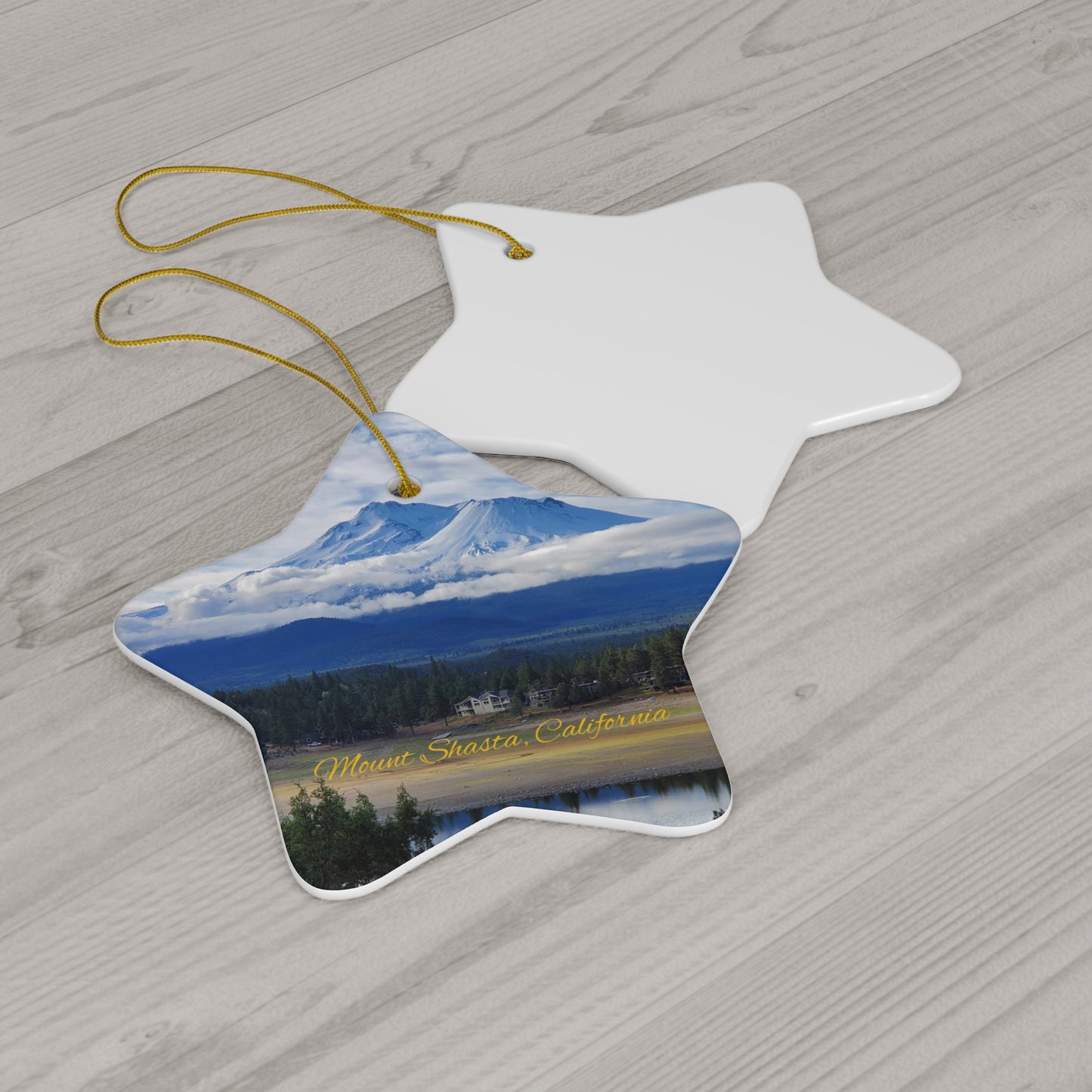 The Spirit of Mount Shasta Ceramic Christmas Ornament, 4 Shapes