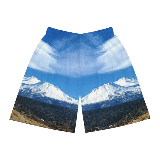 Mount Shasta Lenticular Clouds Basketball Shorts (AOP)