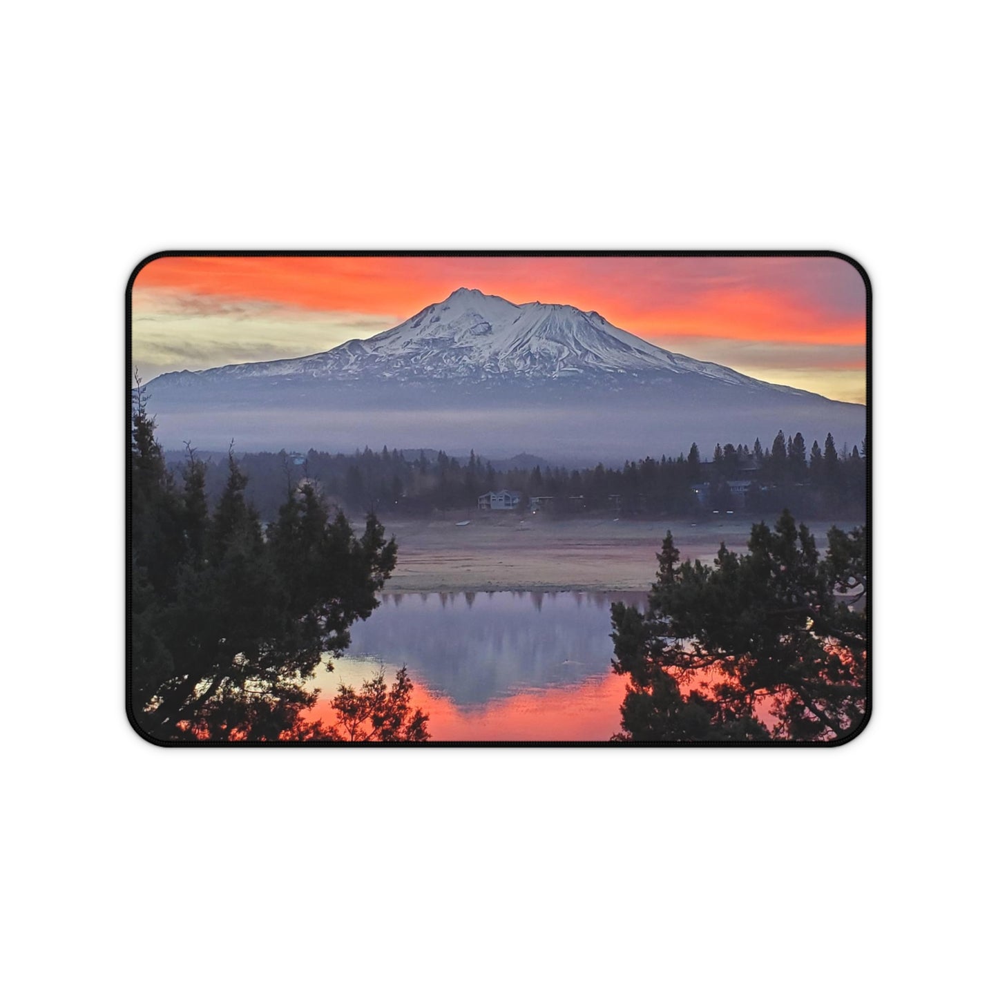 Mount Shasta Sunset Desk Mat