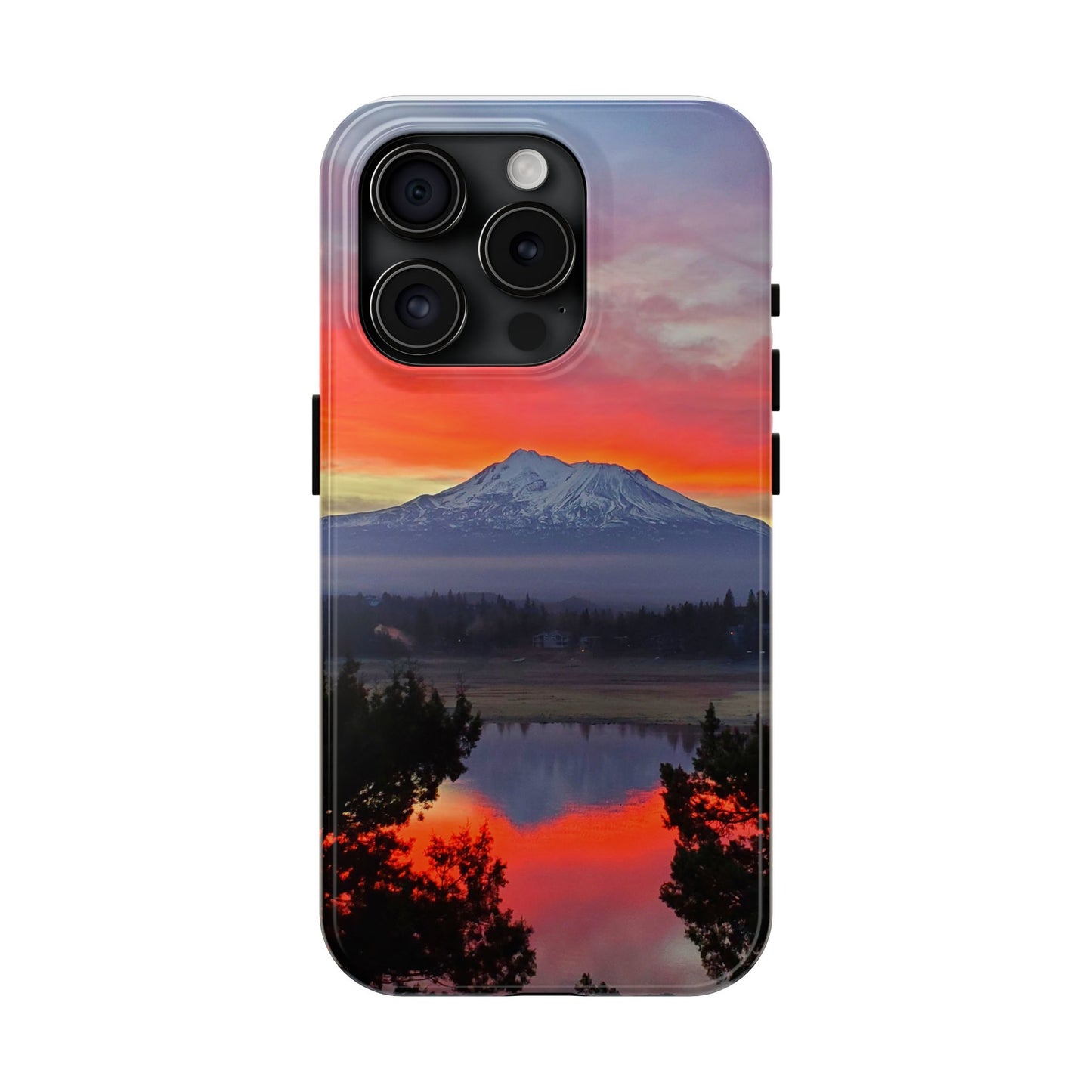 Mount Shasta Fiery Sunset Tough Phone Cases