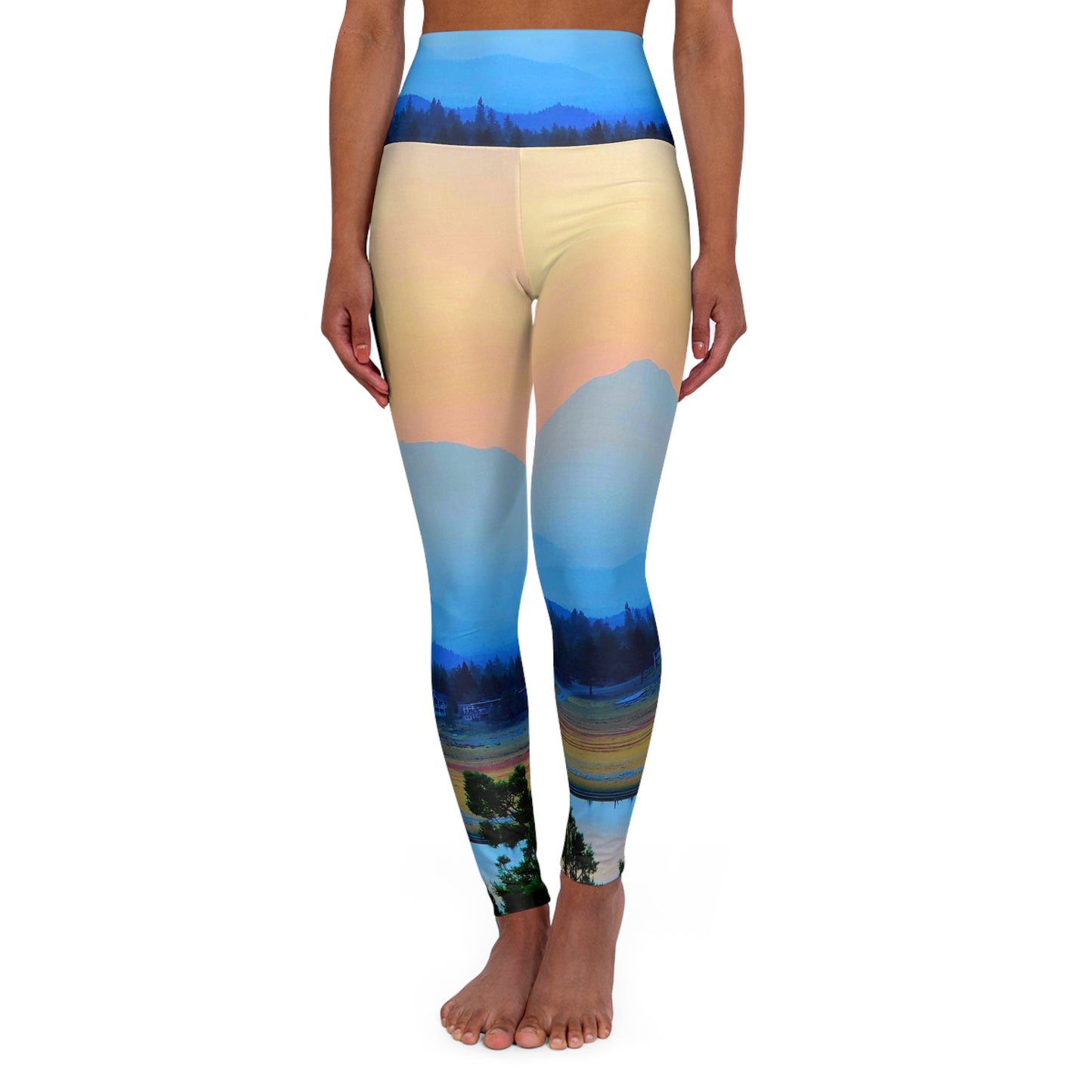 Mount Shasta Vibes High Waisted Yoga Leggings (AOP)