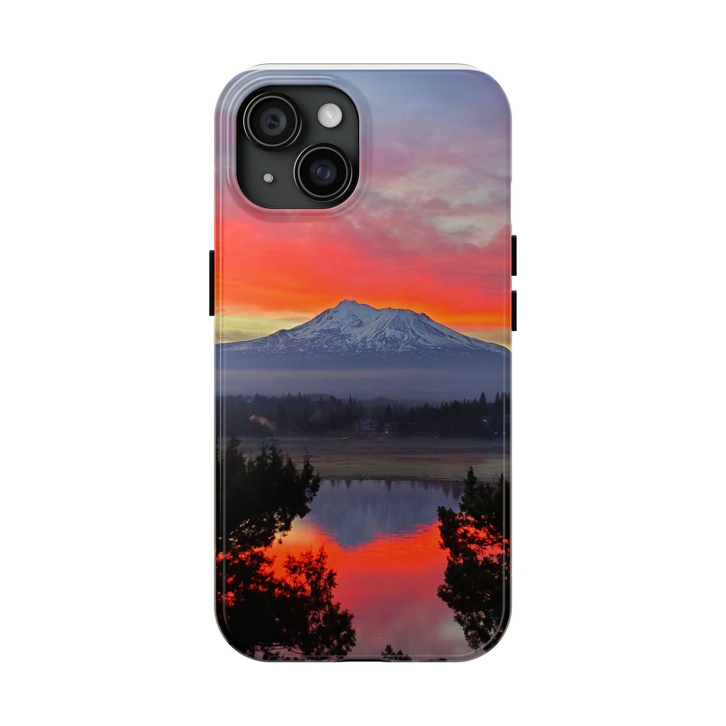 Mount Shasta Fiery Sunset Tough Phone Cases